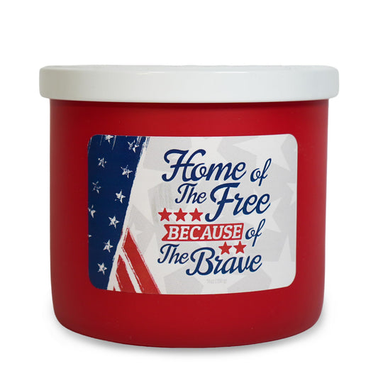 Colonial Candle Home of The Free Because of The Brave Scented Jar Candle, 3 Wick, 14 oz, 60H Burn - Made in The USA