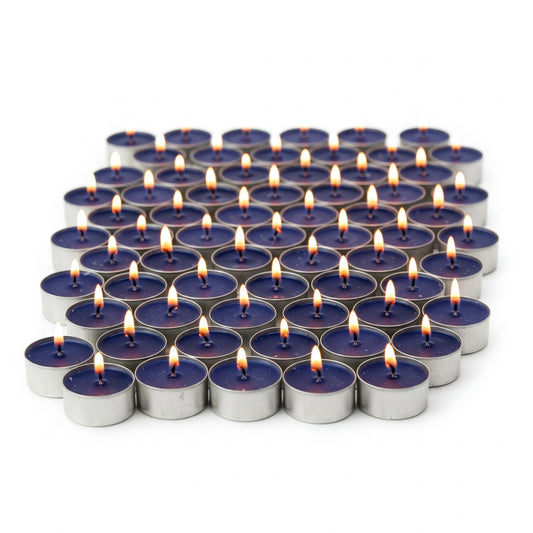 Hecate Magic Mall Tealight Candles Soy Blend Wax – 2 Hours Long Burning Unscented for Home, Spa, Parties, Wedding, Home Decor – Assorted Colors – Eco-Friendly & Smokeless (150, Purple)