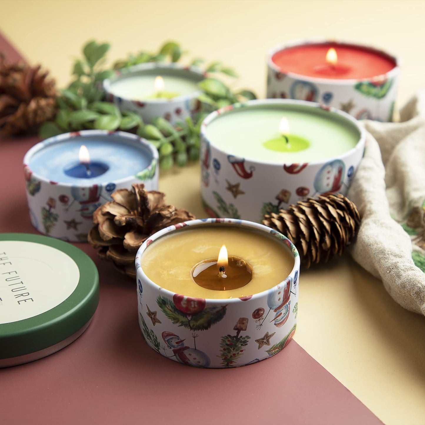 Hearth & Harbor Tin Candle Jars for Making Candles - DIY Candle Containers with Lids - Metal Candle Jars - Bulk Tins Storage for Candle - (24 Pieces) - (8 Ounces) - Solid Christmas