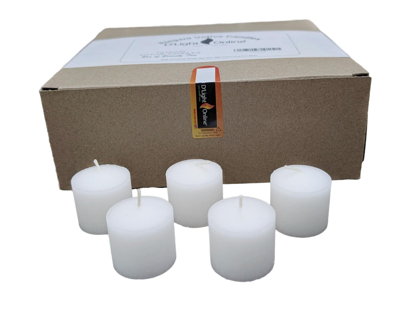 D'light Online Long 10 Hour Burn Time Unscented White Votive Candles - Small Candles for Birthdays, Home Decoration, Restaurants, Synagogues, Churches and Weddings (White, 10 Hour - Set of 288)