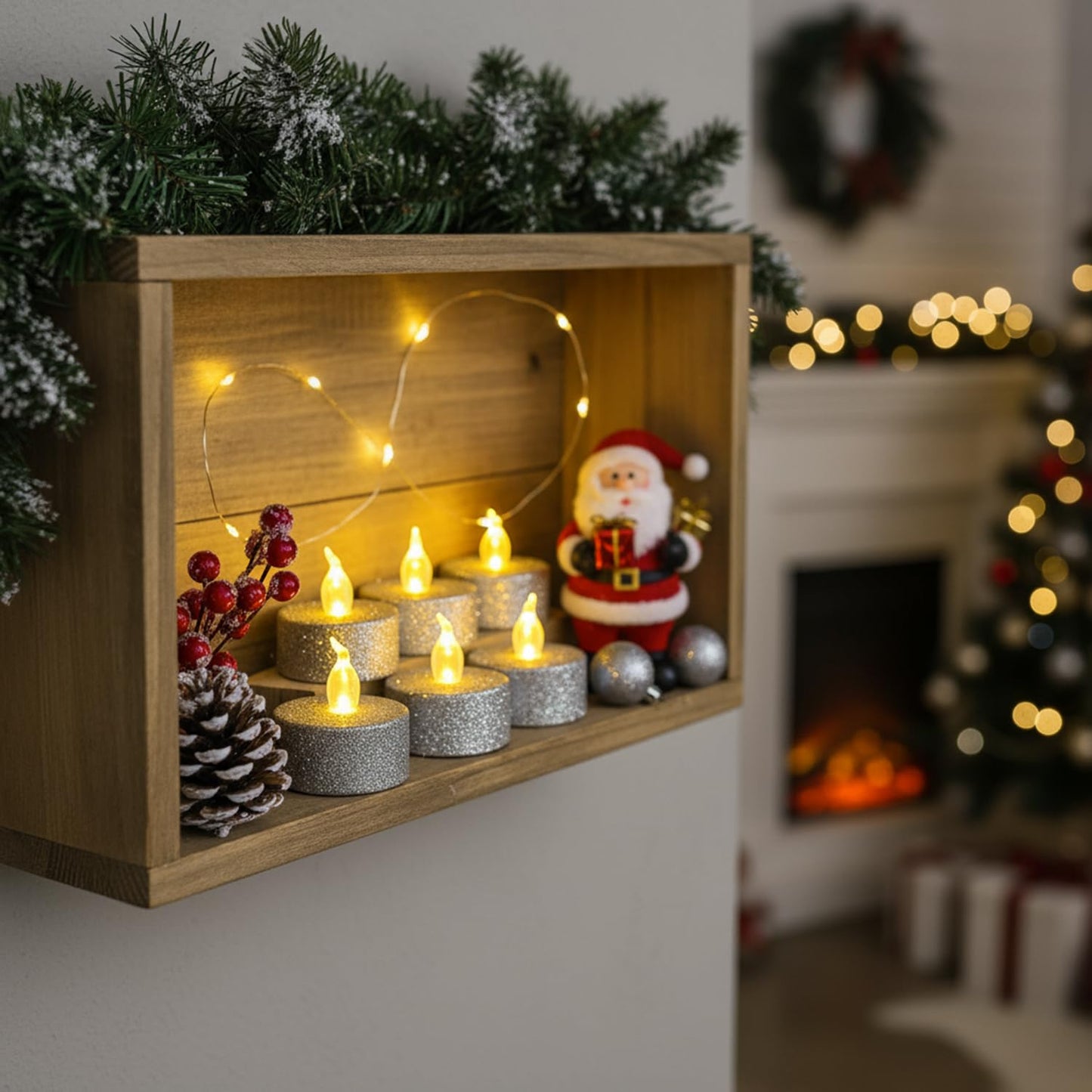 Aulaygo 12Pcs Tea Light Votive Candles with 6h Timer,Led Candles Battery Operated Warm White Flickering for Christmas Decor,Event,Anniversary Party,Wedding(Silver)