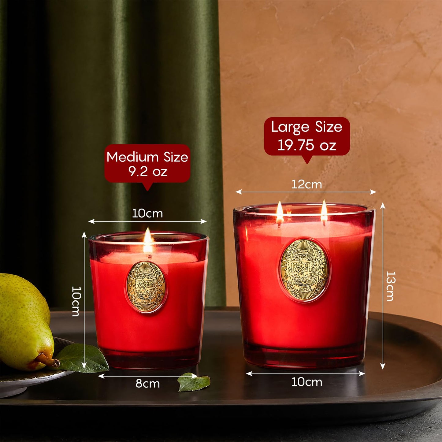 M&SENSE Natural Soy Candle | Wild Rose & Red | 9.2 oz, 50H Burn Time | Candle Gift for Her | Scented Candle for Valentine’s Day