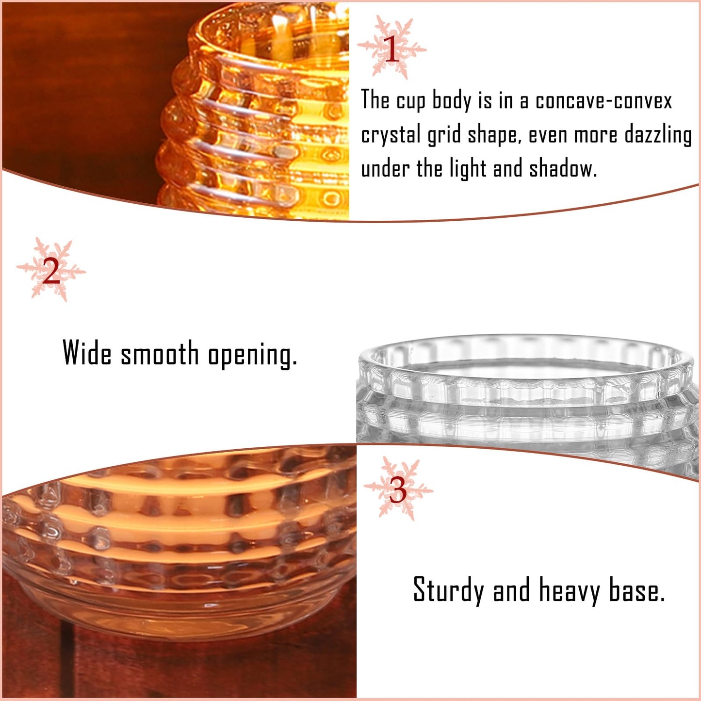 TkoYuHm 2 Pack Amber Glass Votive Candle Holders for Home Decor Round Bubble Tea Light Holder for Valentine’s Day Table Centerpiece Wedding