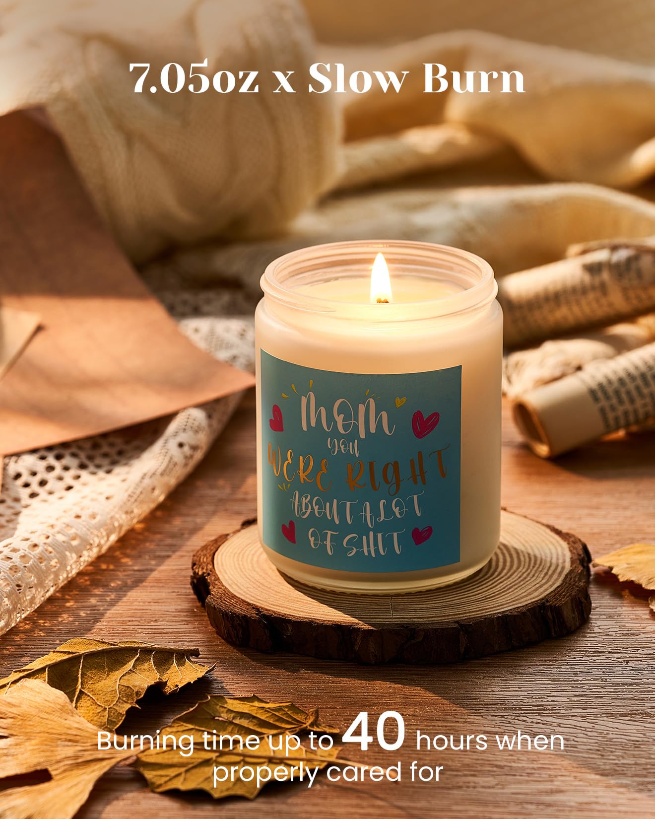 M&SENSE Mom You were Right Scented Candle, Thanksgiving Day Gift for Mother from Daughter Son, Presents for Christmas, Gag Gitfs for Step Mother