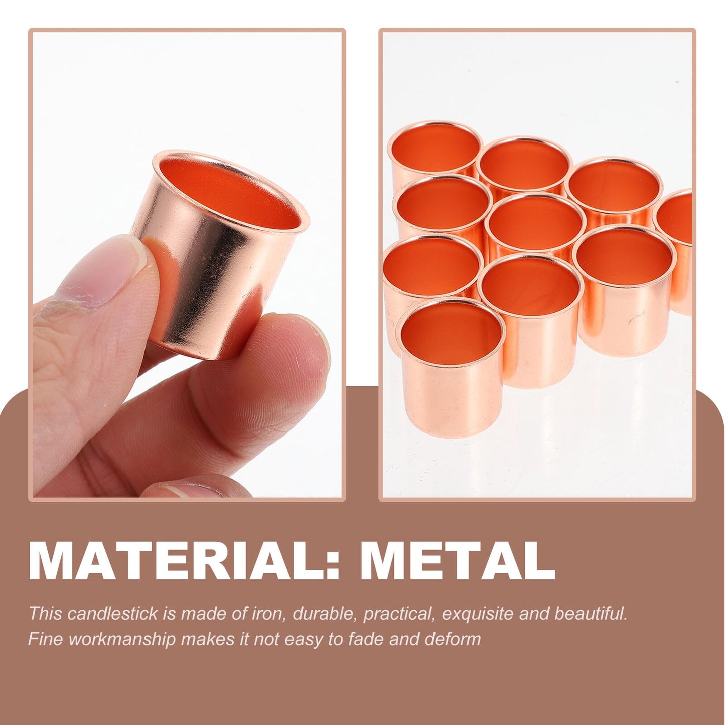 SUPVOX 10pcs Mini Metal Candle Holders Set Electroplated Candle Cups for Party Decor and Dinner Table Centerpiece for Romantic Home Decoration