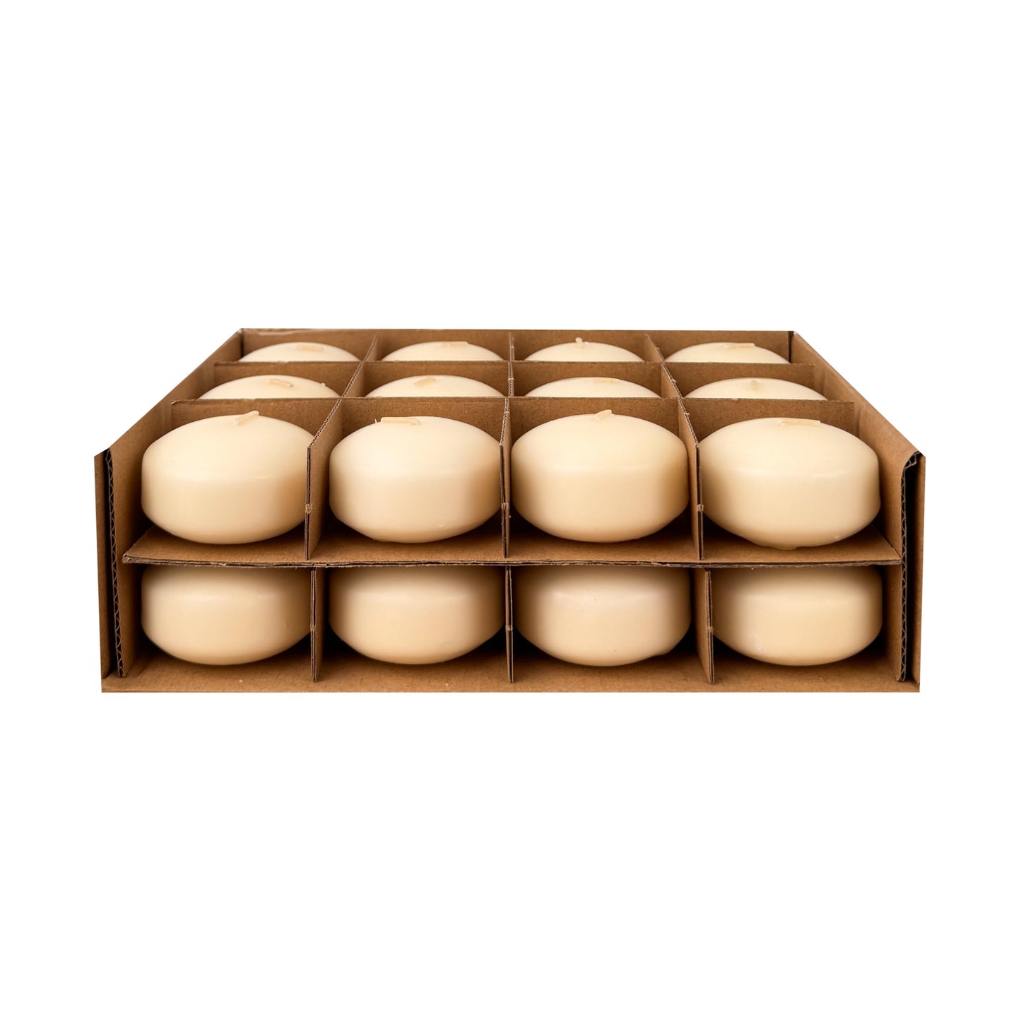 Floating Candles 2 Inch 24 Pack Ivory – CW Studio Unscented 6 Hour Burn, Smokeless Premium Paraffin Wax – for Wedding Centerpieces, Pool, Spa, Parties & Home Decor