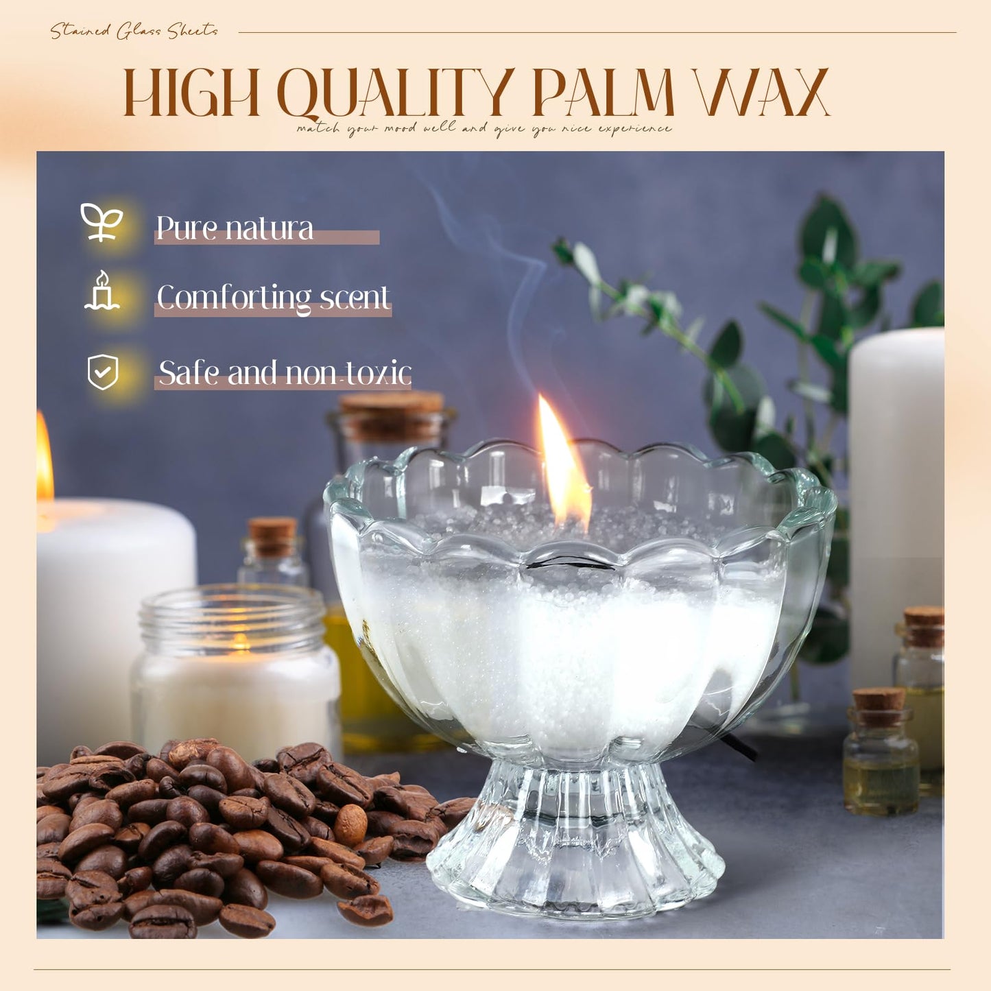 MTLEE Pearled Candle 4.4 Lb/70oz Graduation Gifts 2026 Coffee Scented Sand Candle Kit Include 100 Wicks, Bow Gift Box, Spoon Reusable Pearled Wax for DIY Kit Birthday Gift Housewarming Home Decor
