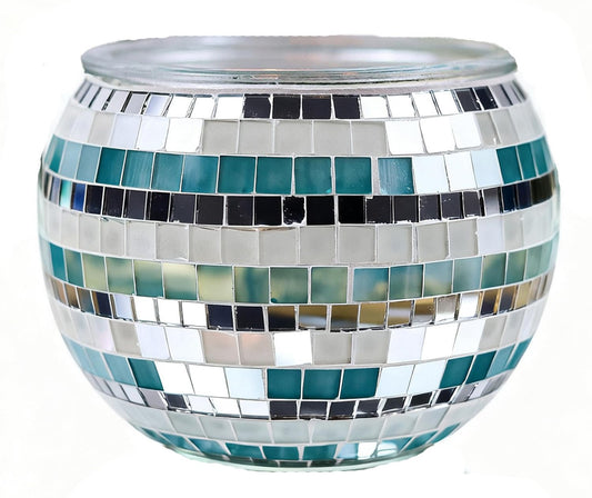 Maimeili Vintage Mosaic Glass Romantic Stained Votive Scented Candle Holder Base Tealight Candles Elegant Home Table Decor(NO Candles) for Wedding Party Christmas Church