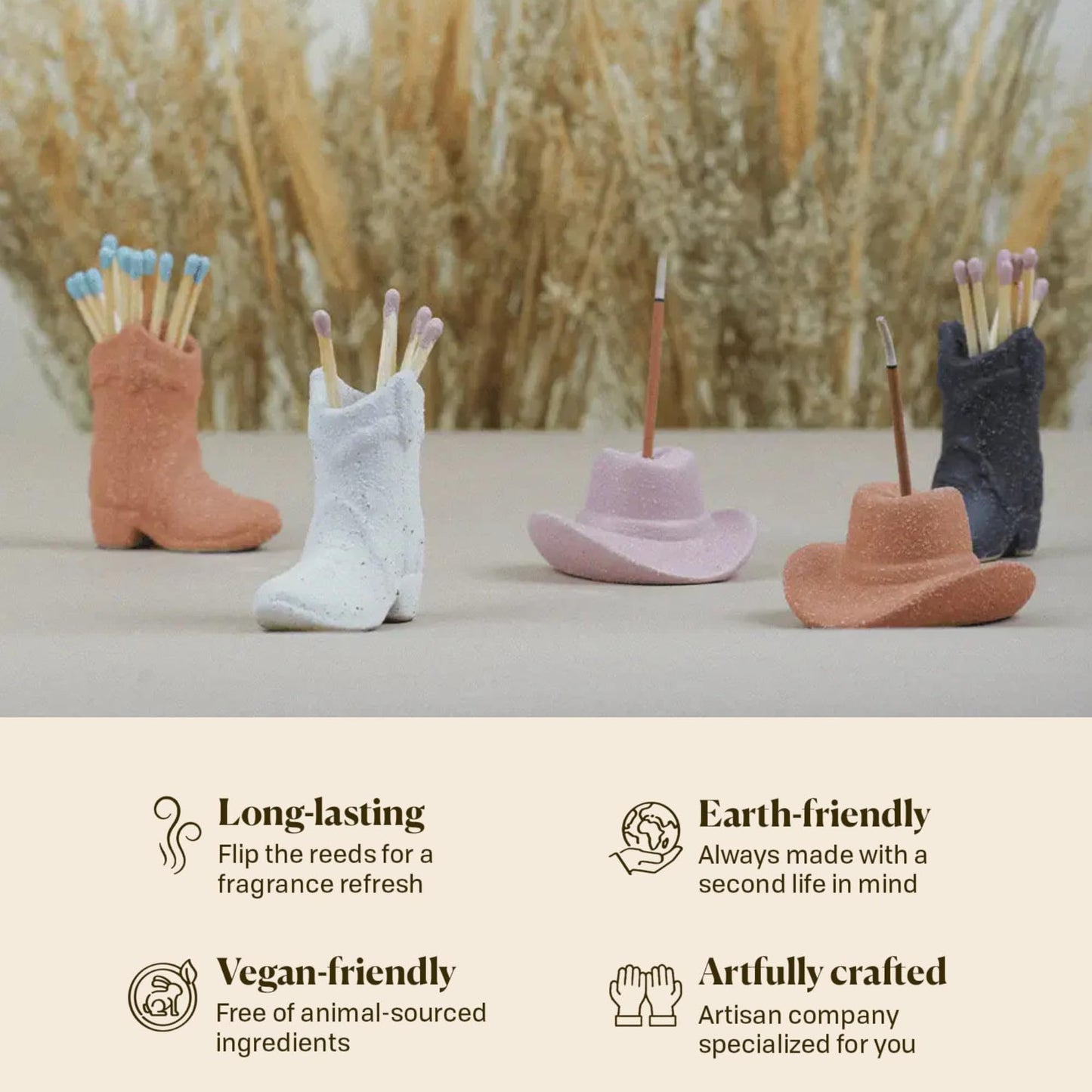 Paddywax Nashville Cowboy Boot Candle Collection Scented Soy Wax in Ceramic Vessel, Home Décor Candle for Living Room, Bedroom & Office, Western Inspired, 6 oz, Desert Peach