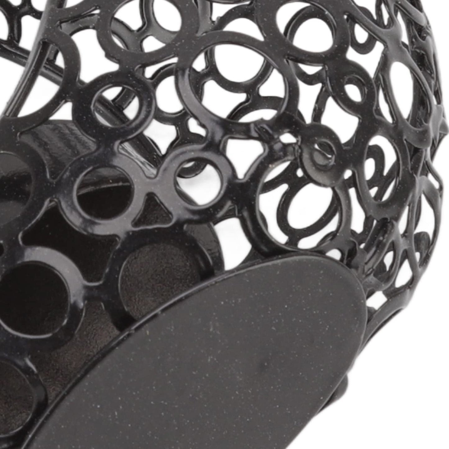 Candle Holder, Moon Candle Holder, Hollowed Iron Candle Holder, Ornament Weddings, Christmas Decoration, Dining Table, Coffee Table (Black)