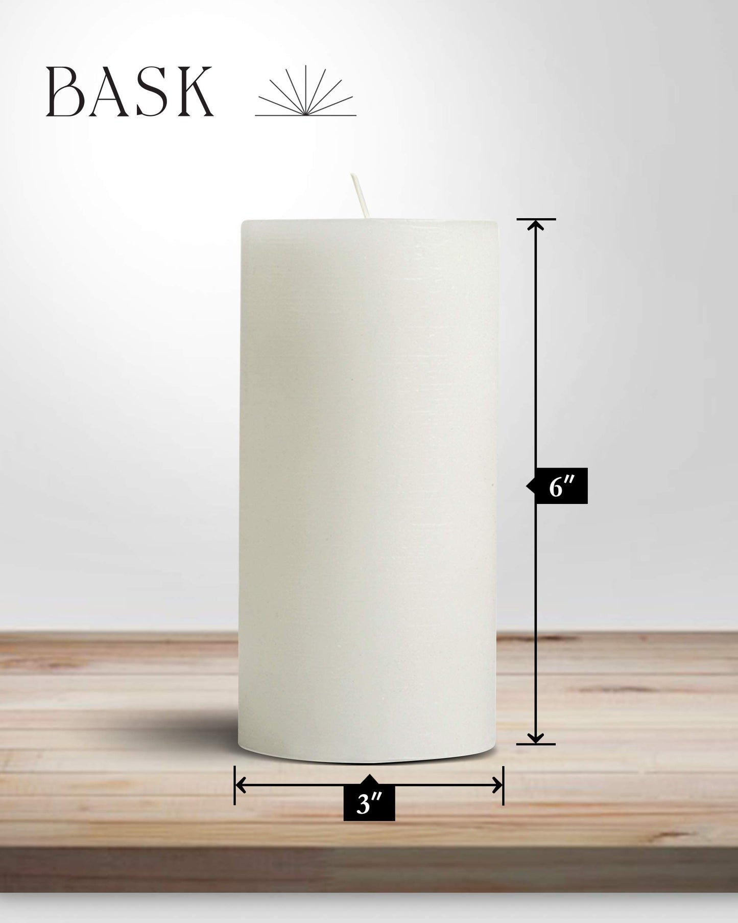 Mottled Pillar Candles by Bask - Set of 6-3" x 6" Dripless Unscented Candles in White for Home Decor, Relaxation & All Occasions