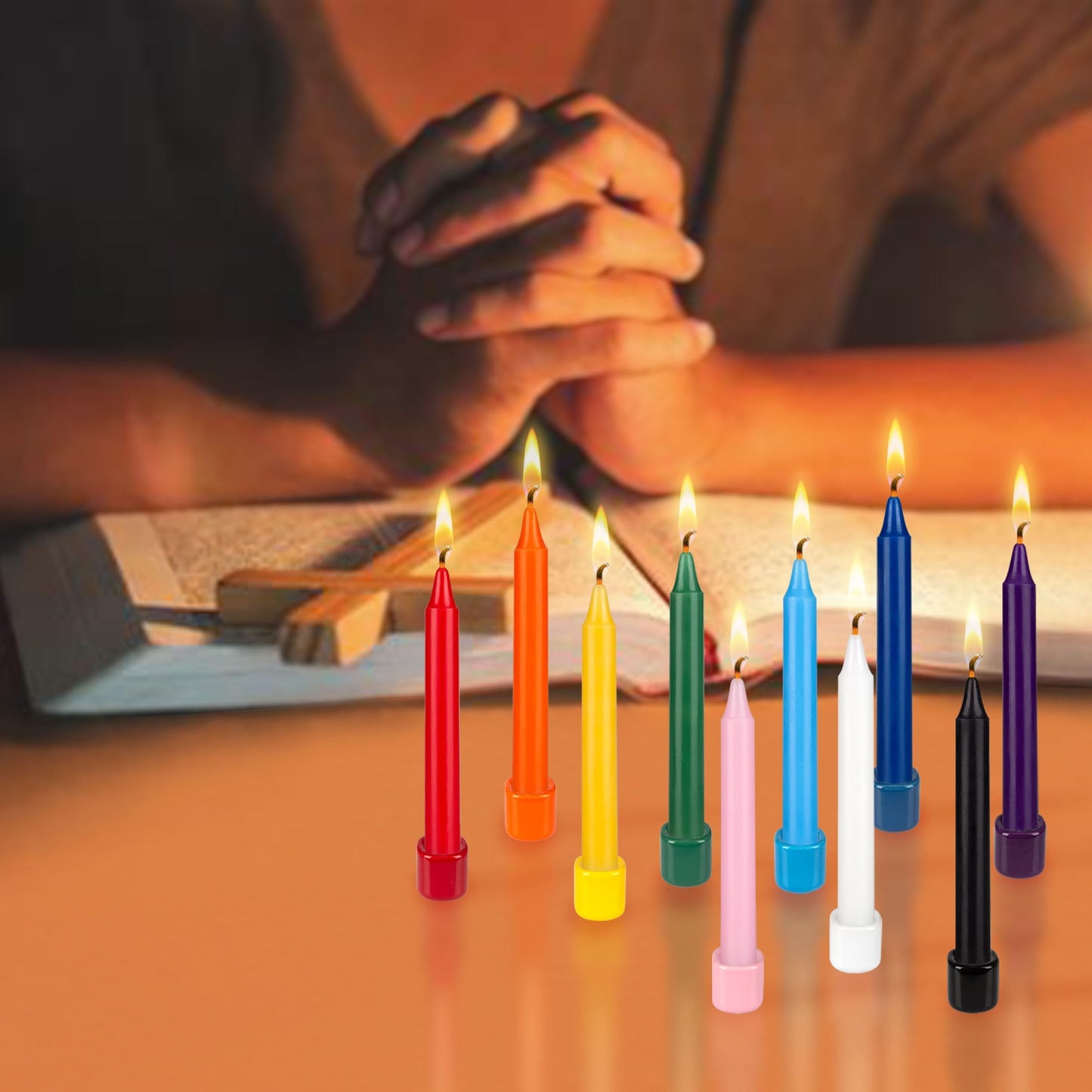 Mega Candles 20 pcs Unscented Assorted Colors Exquisite Mini Taper Spell Candles, 4 Inch Tall x 1/2 Inch Diameter, Magic Chimes, Enchantment, Casting Rituals, Witchcraft, Wiccan, Altar, Metaphysical