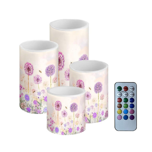 Merkmak Flower Flameless Candles with 18-Key Remote Battery Operated Candles with Timer Flickering LED Elictric Pillar Tealights for Indoor Outdoor Patio Porch Living Room Bedroom Home Decor
