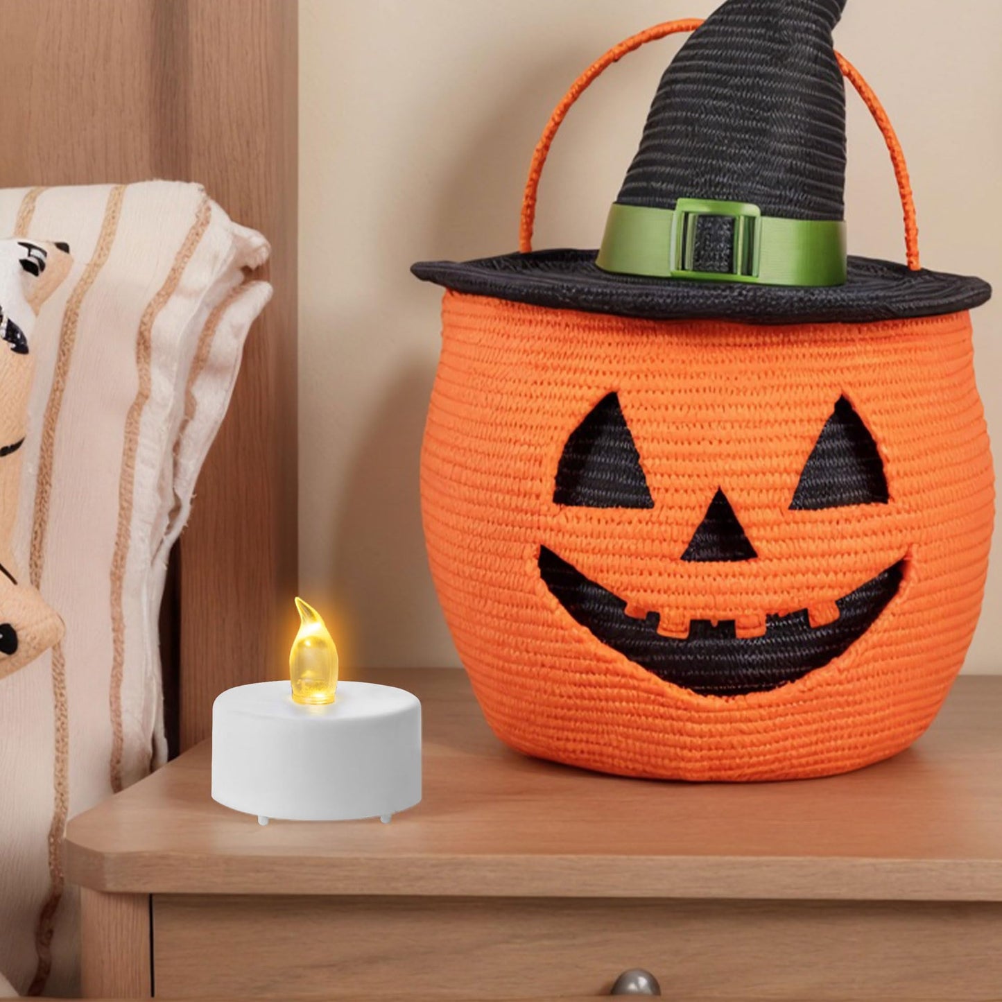 LED Tea Light Flameless Candles with Remote Control Flickering Tealight Long Lasting, Battery Operated with Timer for Halloween Home Decoration Seasonal &Festival Celebration WarmYellow (50pcs)