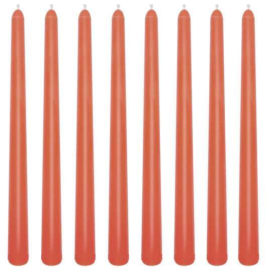 8 Pack 10 Inch Burnt-Orange Smooth Taper Candle Set, 7/8 Inch Unscented Driples Candlesticks for Home Decoration, 6-7 Hours Burn