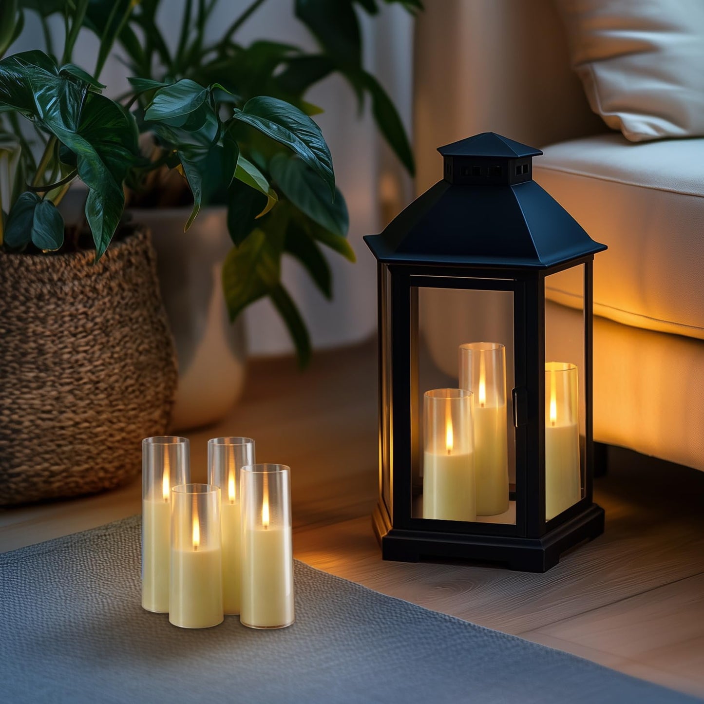 Homemory Ivory Flameless LED Candles with Remote Control & Timer, Battery Operated, Modern Design, Set of 7 for Home Decor, Wedding, or Events