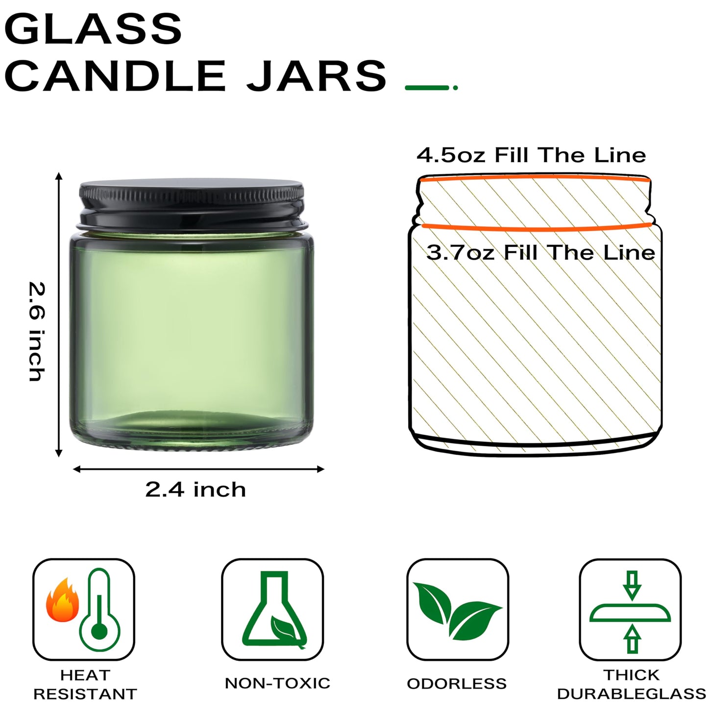 Danmu 3 oz Blue Glass Candle Jars with Gold Lids - Threaded Seal Candle Making Kit & Supplies, Thick Empty Candle Jars for DIY, Storage, Wedding Favors 24 Pack