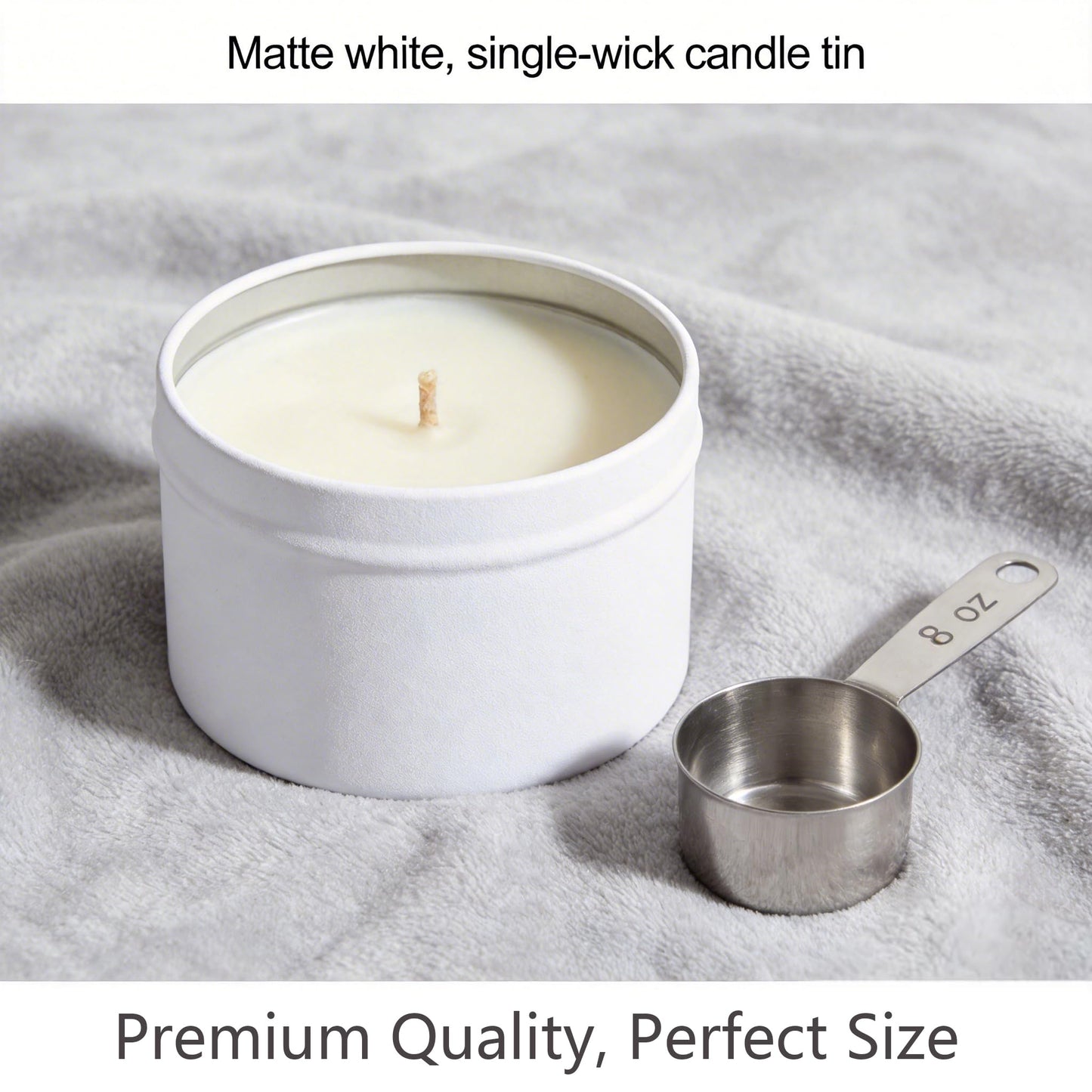 Aroparc Candle Tins 8oz, 24 Piece Bulk Containers for Candle Making Supplies Candle Jars with Concave Lids - White