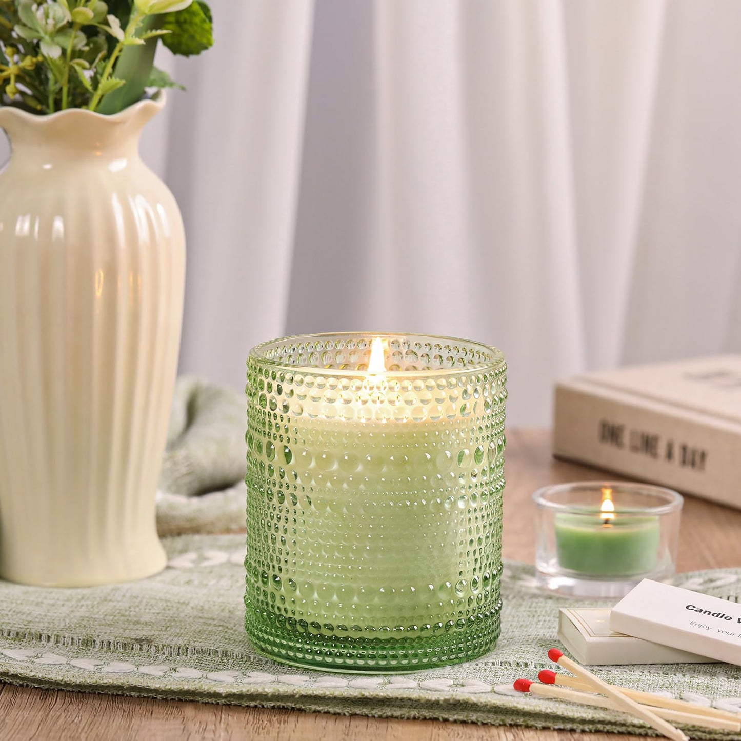 Eucalyptus & Sage Soy Scented Candles for Home- 10oz 68H Natural Soy Wax Aromatherapy Jar Candle with Strong Scent, Decorative Aesthetic Candles for Relax, Meditation, Bathroom, Luxury Gift for Women
