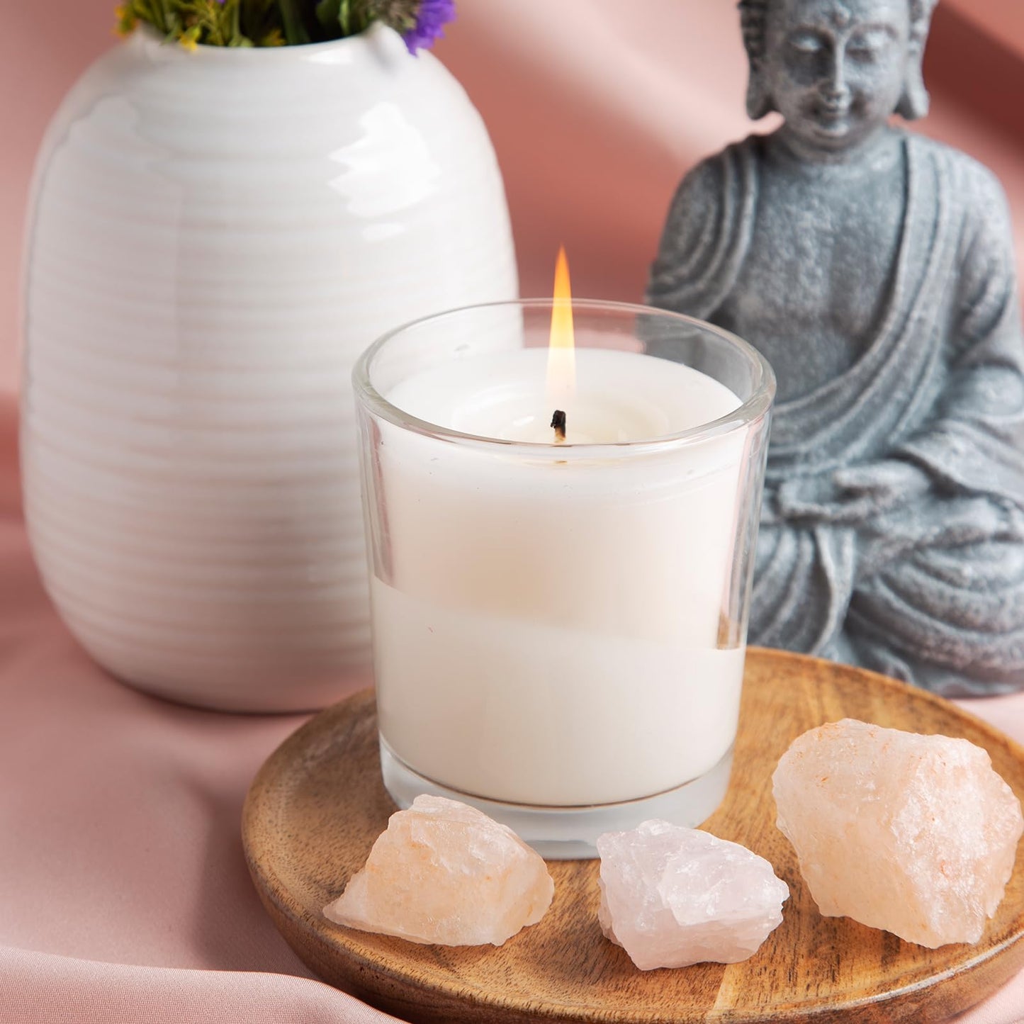 Set of 12 White Votive Candles Clear Glass Filled Unscented Soy Wax Candle for Home Décor Spa Weddings Birthday Holidays Party and DIY