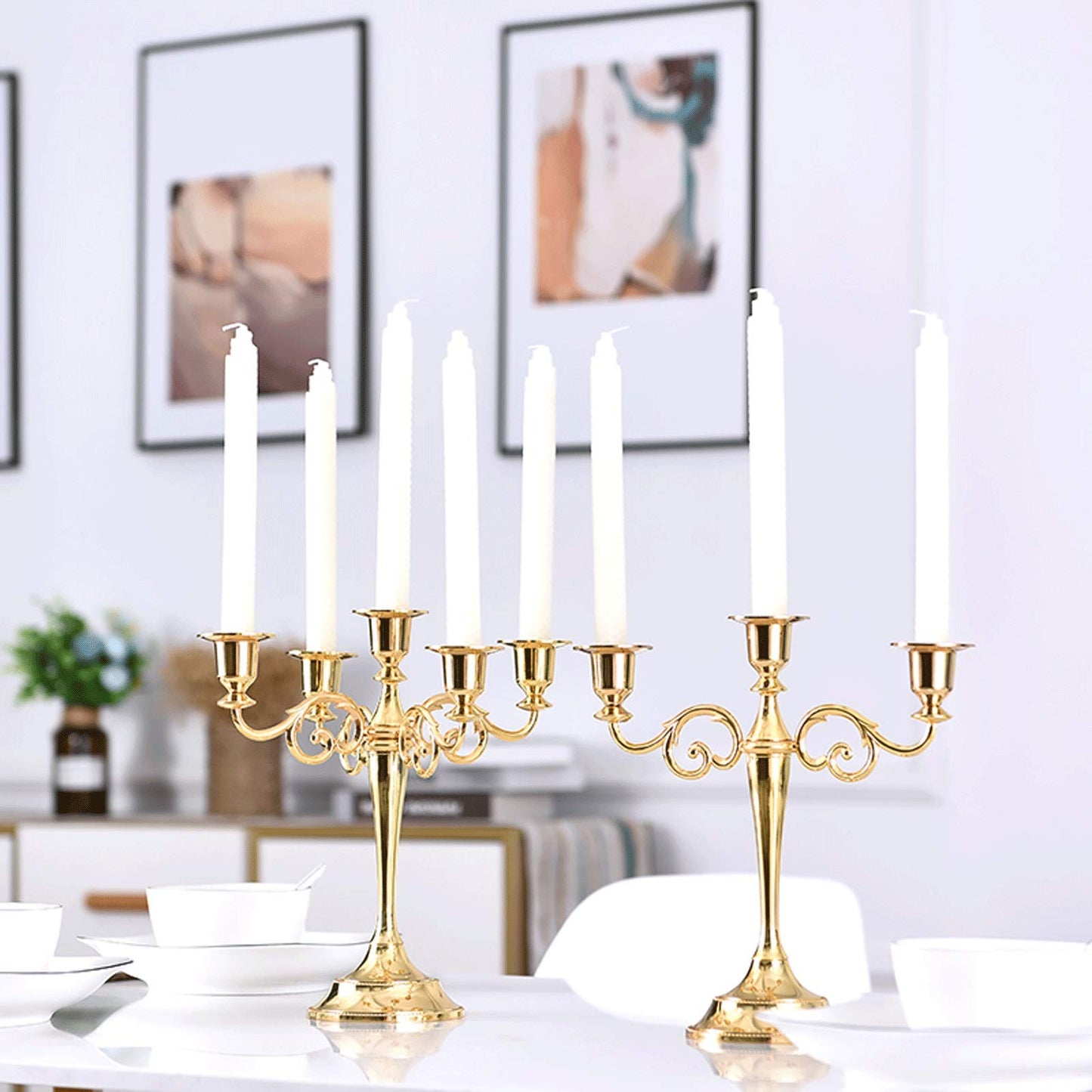 Candle Holderss Metal Candlesticks Decor， Candlesticks Holder For Formal Events, Taper Candle Holder Stand Centerpiece Elegant Decoration Piece for Table Candle Stand Decorative Candlestick