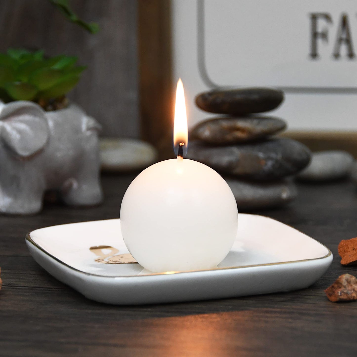 Zest Candle 12-Piece Ball Candles, 2-Inch, White Citronella
