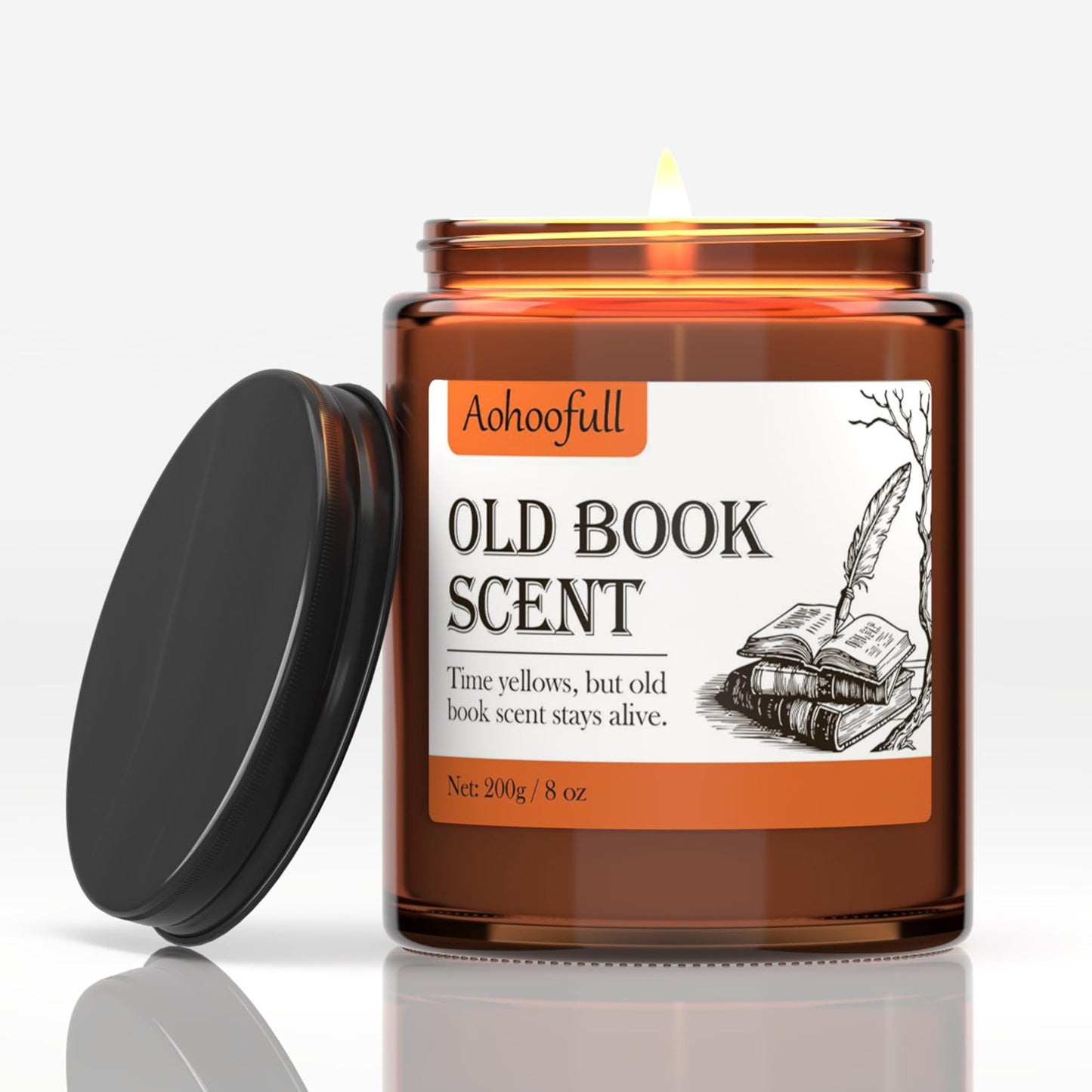 Aohoofull Scented Candles Gifts for Book Lovers, Soy Wax Candles,Fall Candle Inspired Gift Ideas for Readers,Women, Bookworm, Librarian, Men, Friend, 8 oz