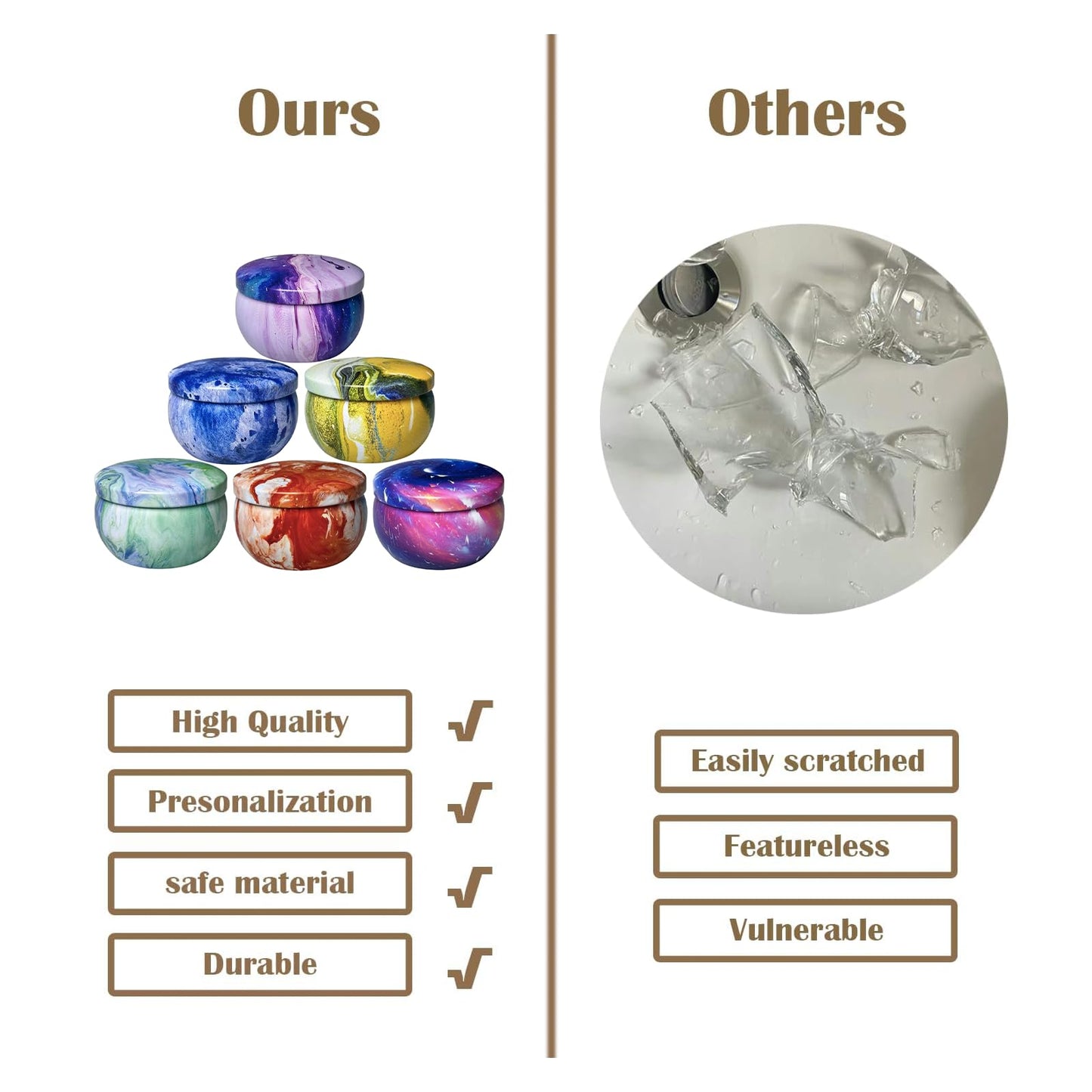 24 Pcs 2.5 oz Candle Tins for Candle Making with Lids(6 Colors)