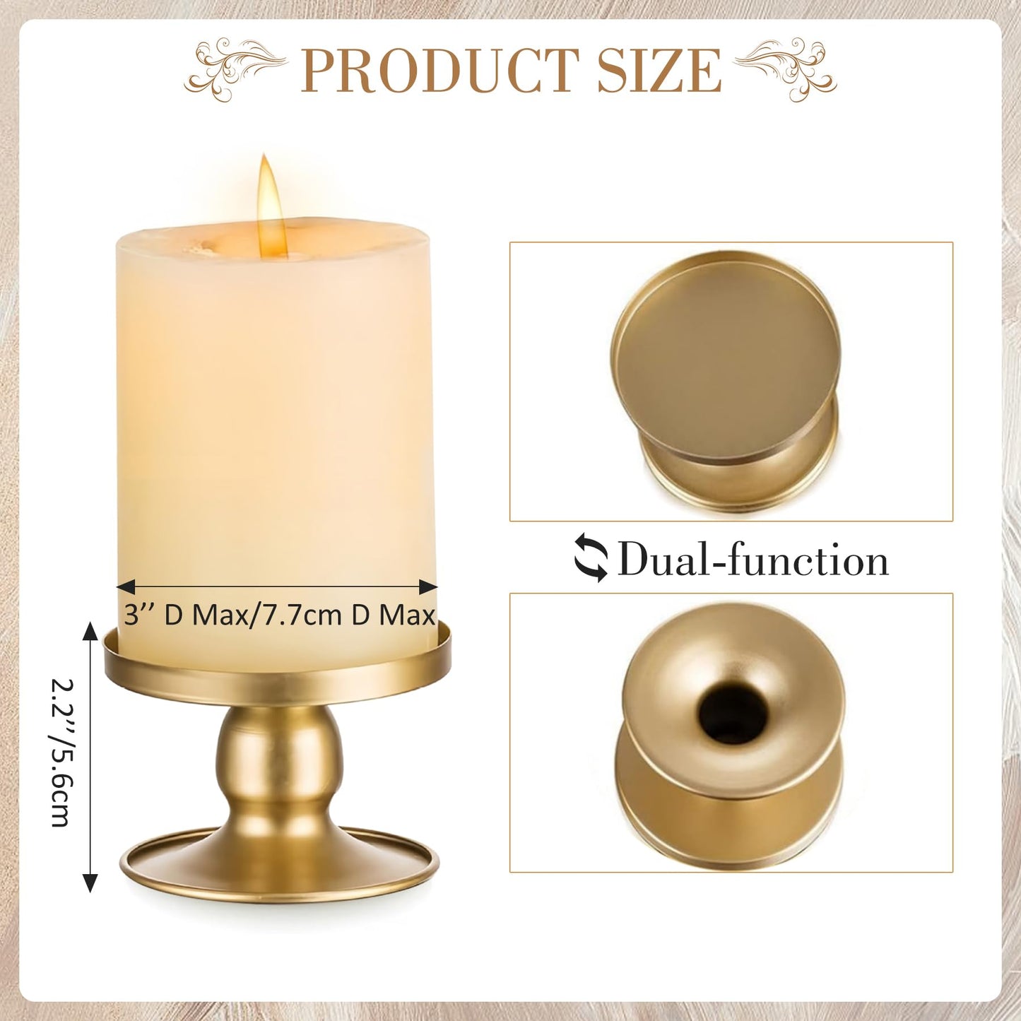Unity Candle Holder - Gold Unity Candle Holders for Weddings, Metal Gold Unity Candlestick Holder Set of 3, Decorative Unity Candle Stand for Wedding Ceremony Table Centerpiece Decoration Gift