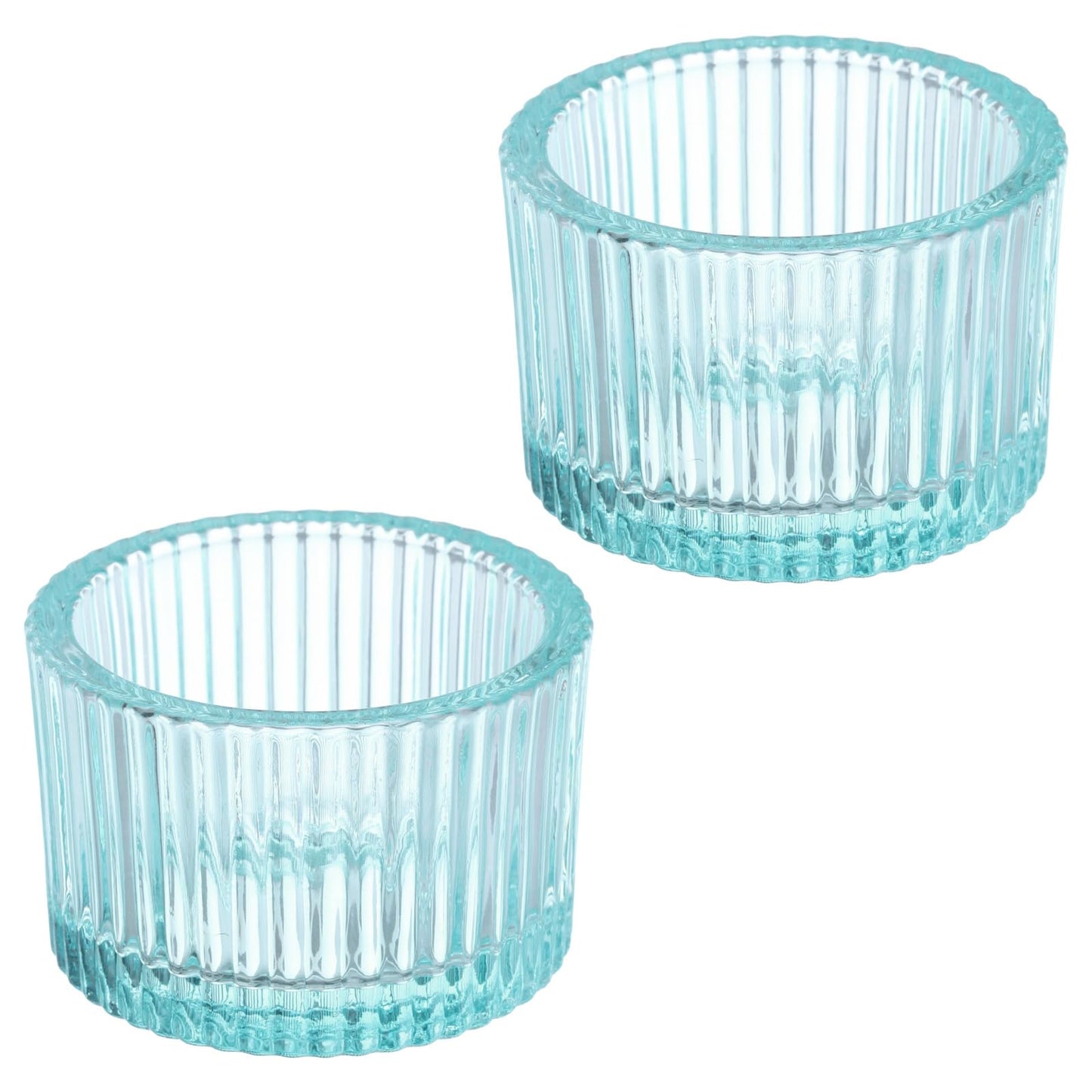 PATIKIL 2 Pcs Tealight Candle Holder, Tea Lights Candle Holder Glass Votive Candle Holders Glass Candle Holders for Table Centerpiece Decor Wedding Dinner Party, Blue