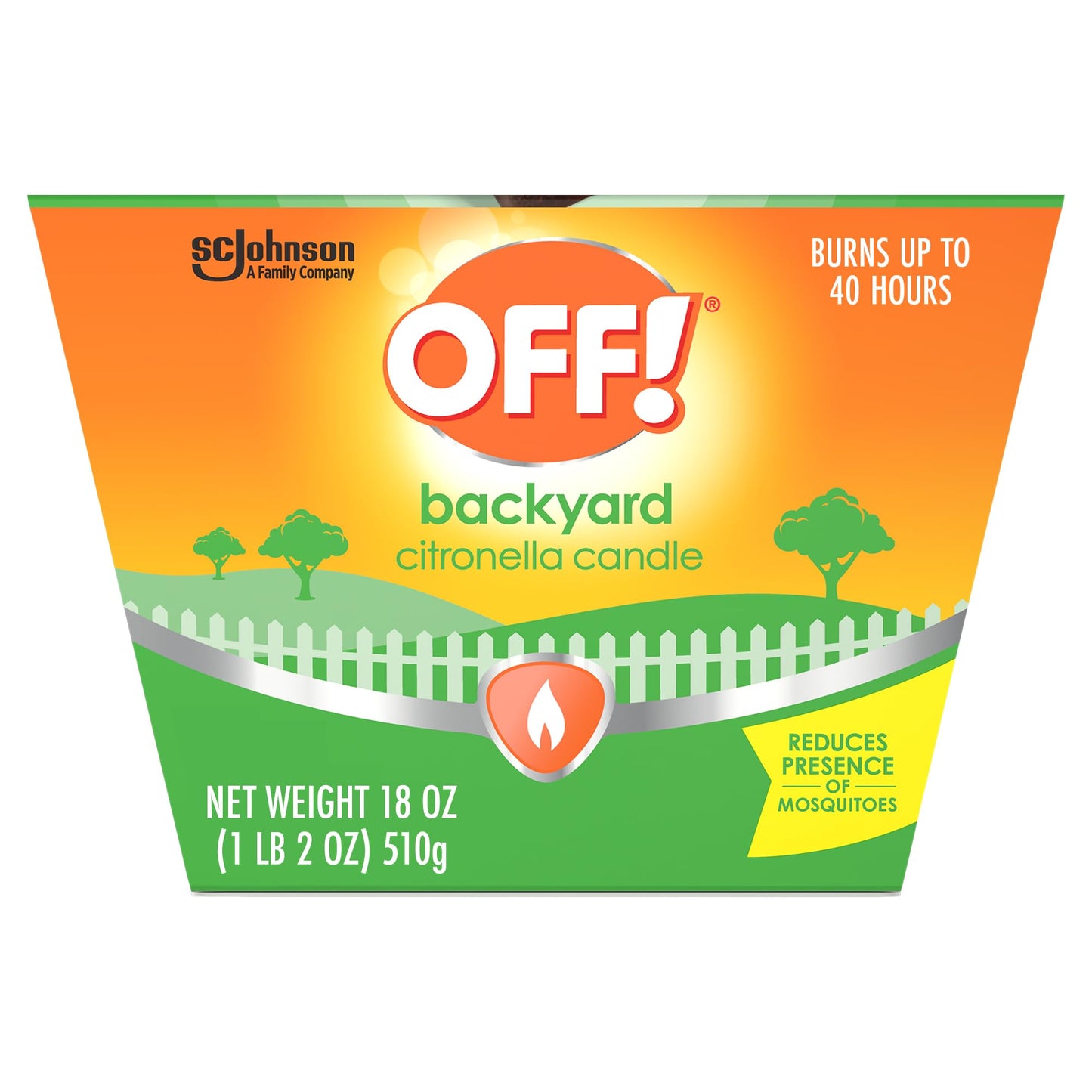 OFF! Backyard Citronella Scented Candle Burns Up to 40 Hours Provides Ambiance and a Gentle Glow for Backyard Outdoor Occasions 18 Ounce (Pack of 1)