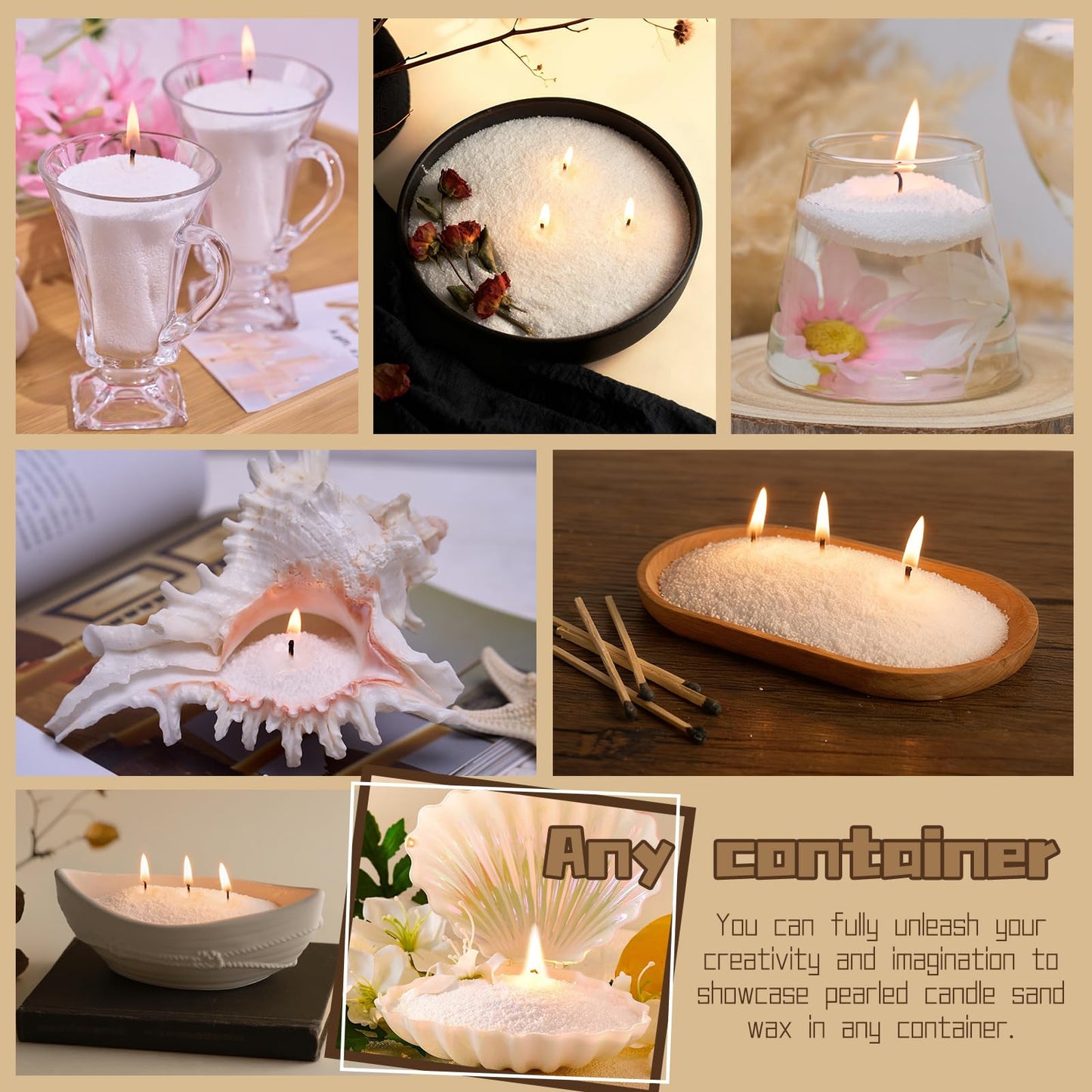 Pearled Candle Sand Wax 2lb Set White Unscented with 20 Wicks Long Lasting Refillable Sand Candle for Candle Making for Friends Lover Christmas Family Daily
