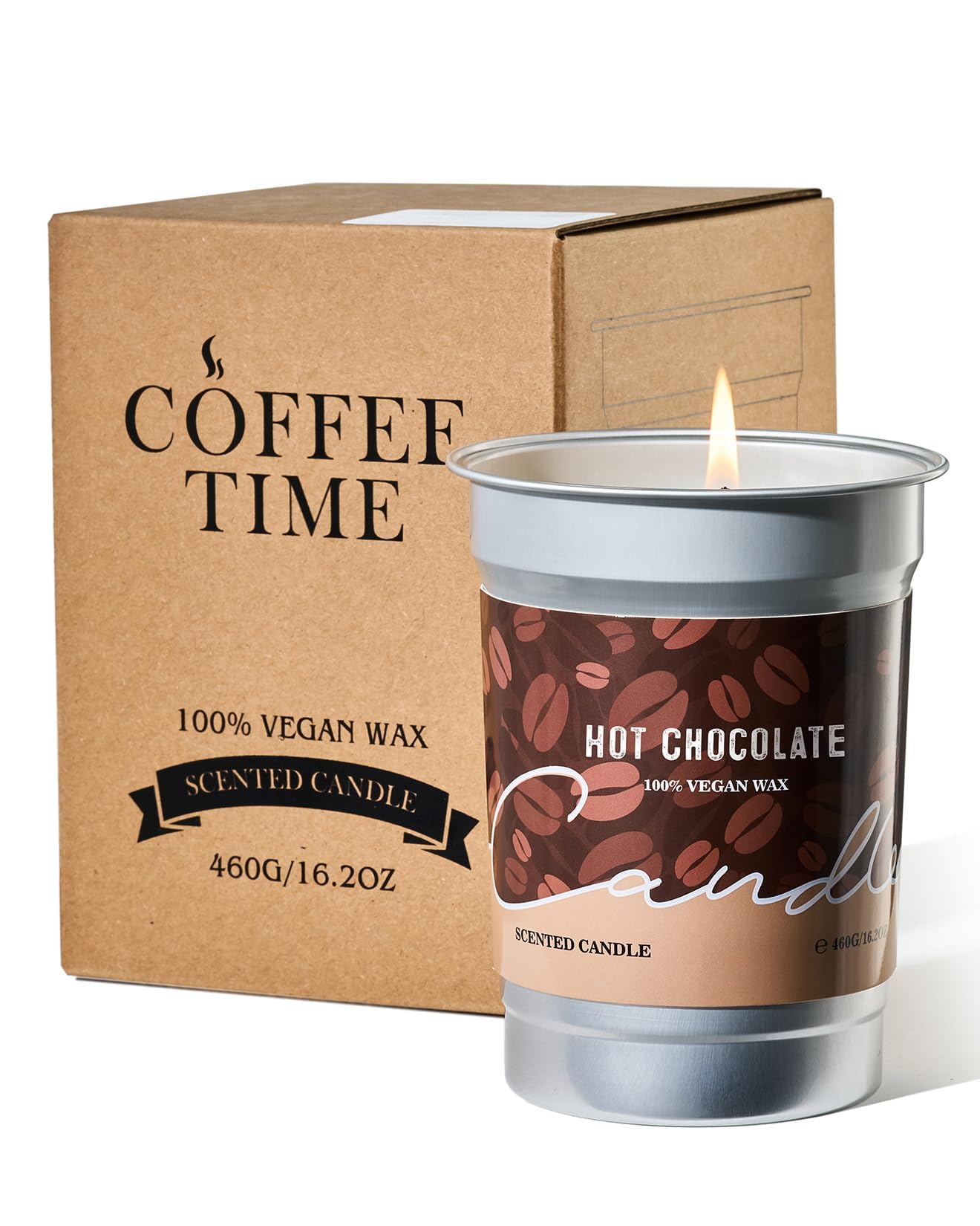 M&SENSE Hot Chocolate Scented Candles, Soy Wax 16.2oz