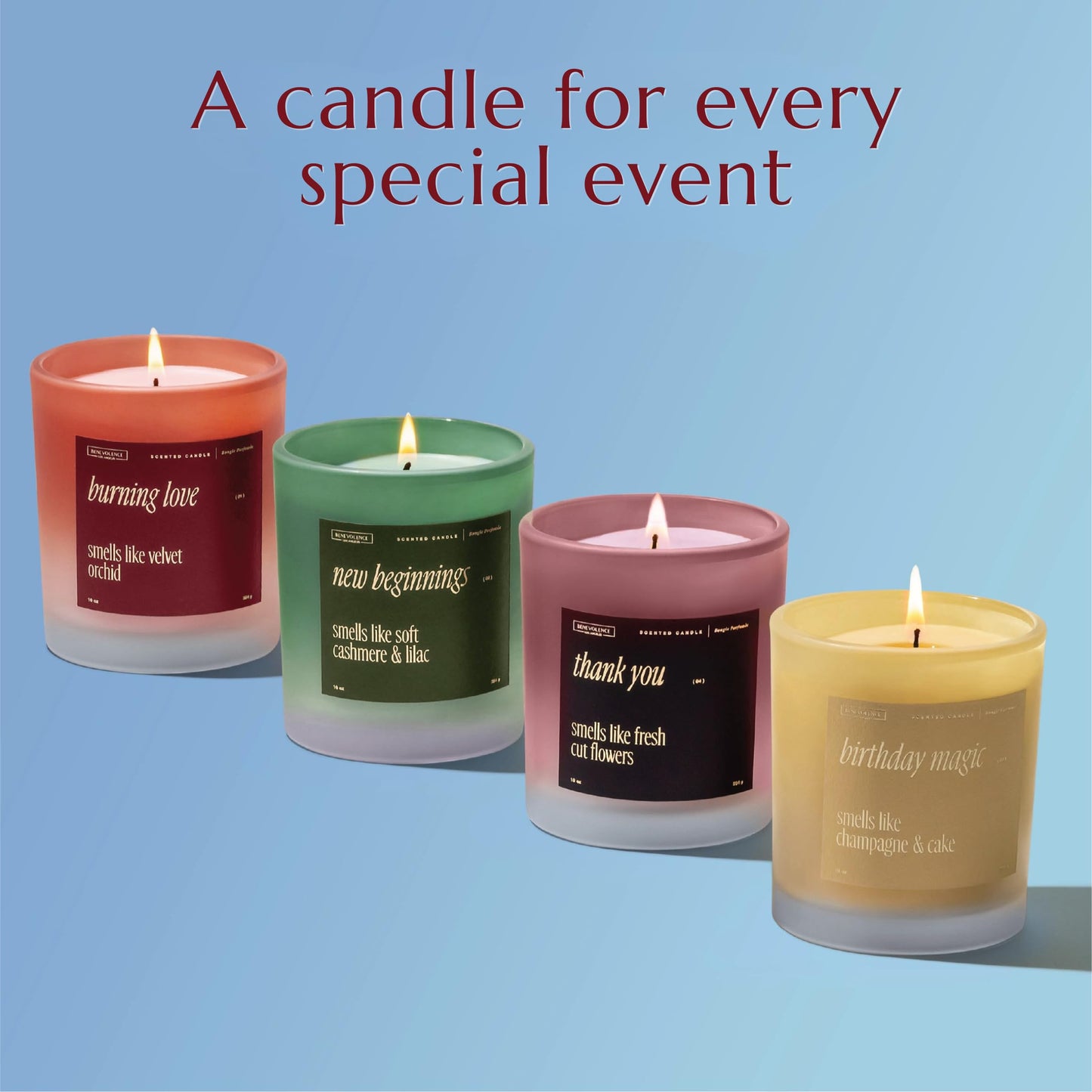 Benevolence LA Birthday Magic Scented Candles | 10 oz, 40-50 Hour Burn | Gifts for Women | Celebration Candle for Best Friend, Mom | Unique Womens Birthday Gift - Smells Like Champagne & Cake