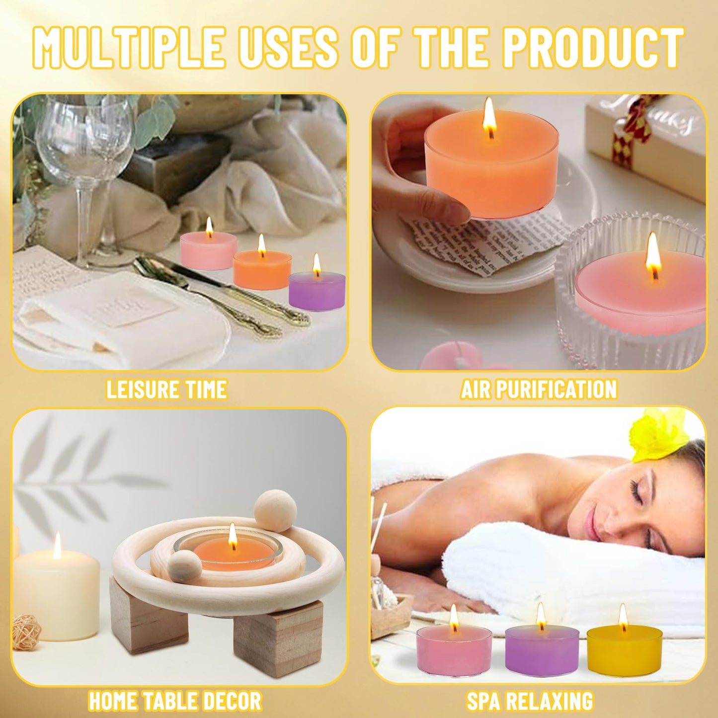 Scented Tea Candles 12 Pack Dark Color Tea Light Candles 4 Hour Clean Burning for Romantic Dinners Meditation Rooms Spa Nights Relaxation