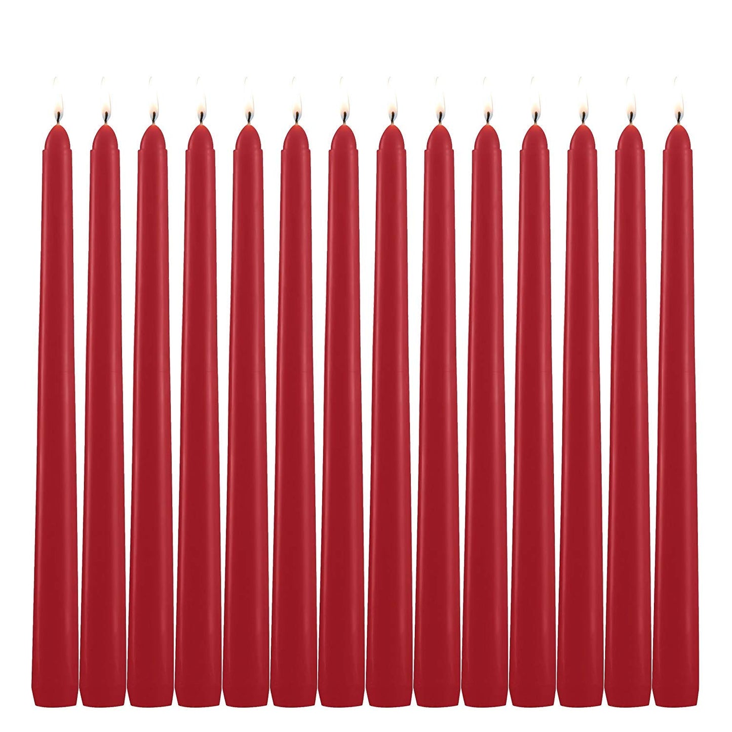 Grcdoyvl 14 Pack Tall Red Taper Candles - 10 Inch Red Dripless, Unscented Dinner Candle - Paraffin Wax with Cotton Wicks - 8 Hour Burn Time.