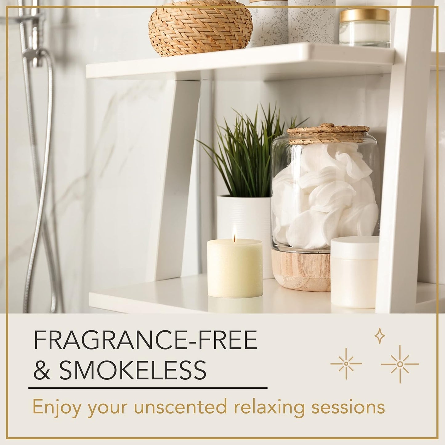 3 Pack Pillar Candles, Unscented Candles for Home, Church, Weddings Dinners and Home Decor, Dripless, Smokeless, and Clean-Burning (Ivory)