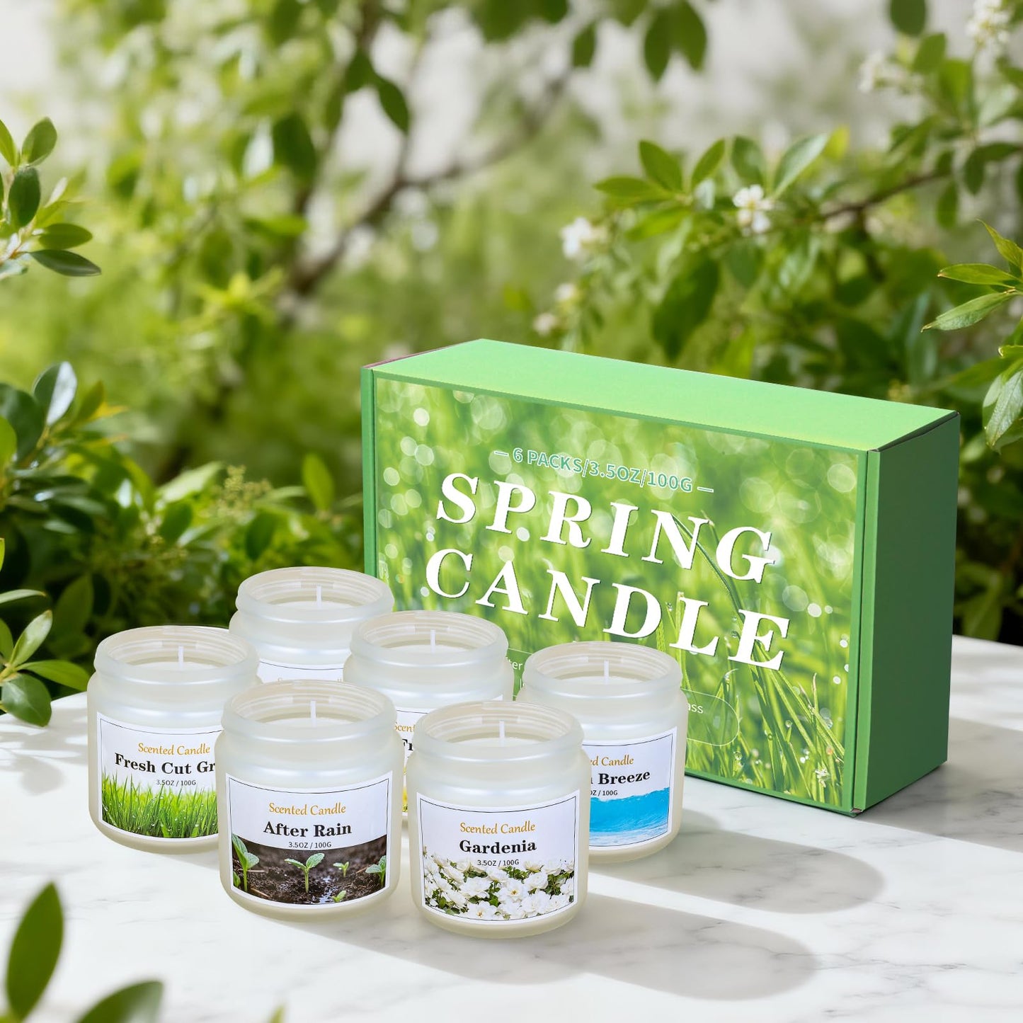 Aeraroma 6 Pack Spring Candles for Home Scented, Spring Scented Candles for Women Men, 21oz Natural Soy Wax Candle, Scented Candle Gifts Set for Birthday, Valentines Day, Anniversary