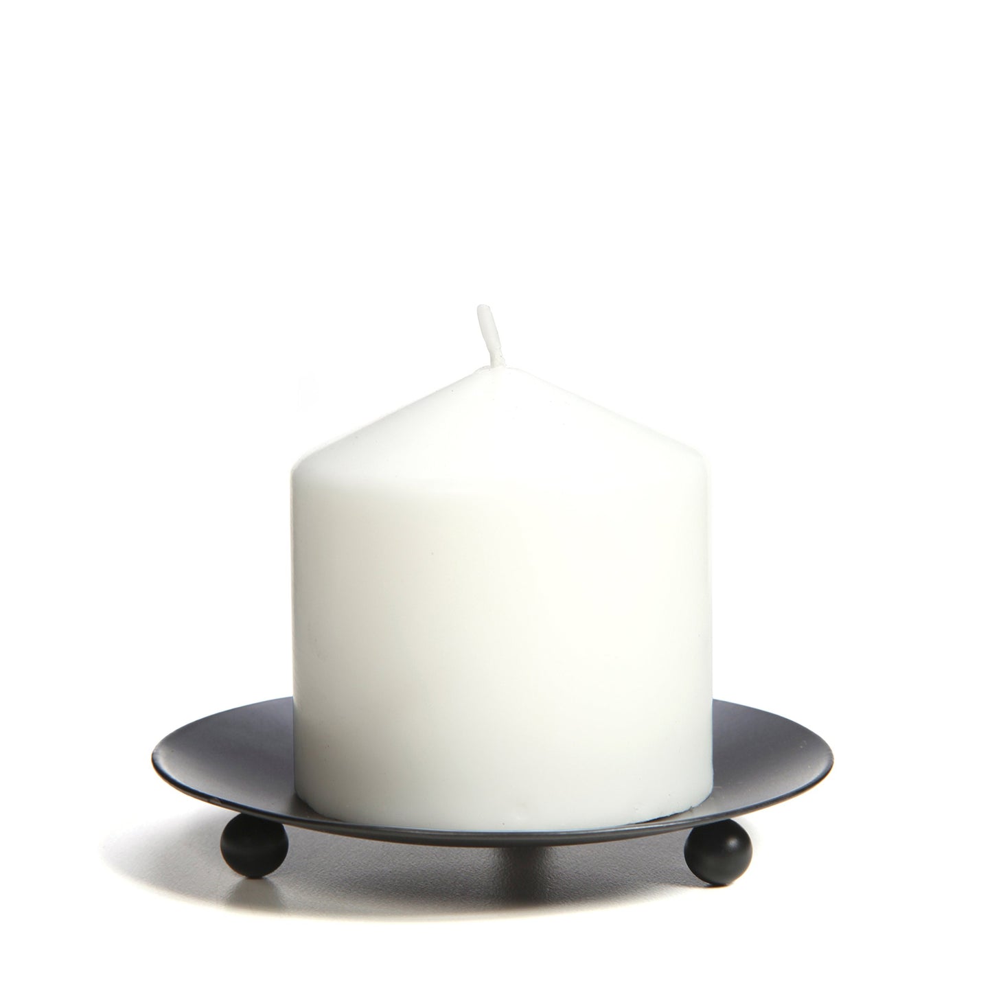 Hosley Set of 2 White Wooden Pillar Candle Holder 7 Inch High Bundle with Set of 4, 3 Inches High, White Unscented Pillar Candles