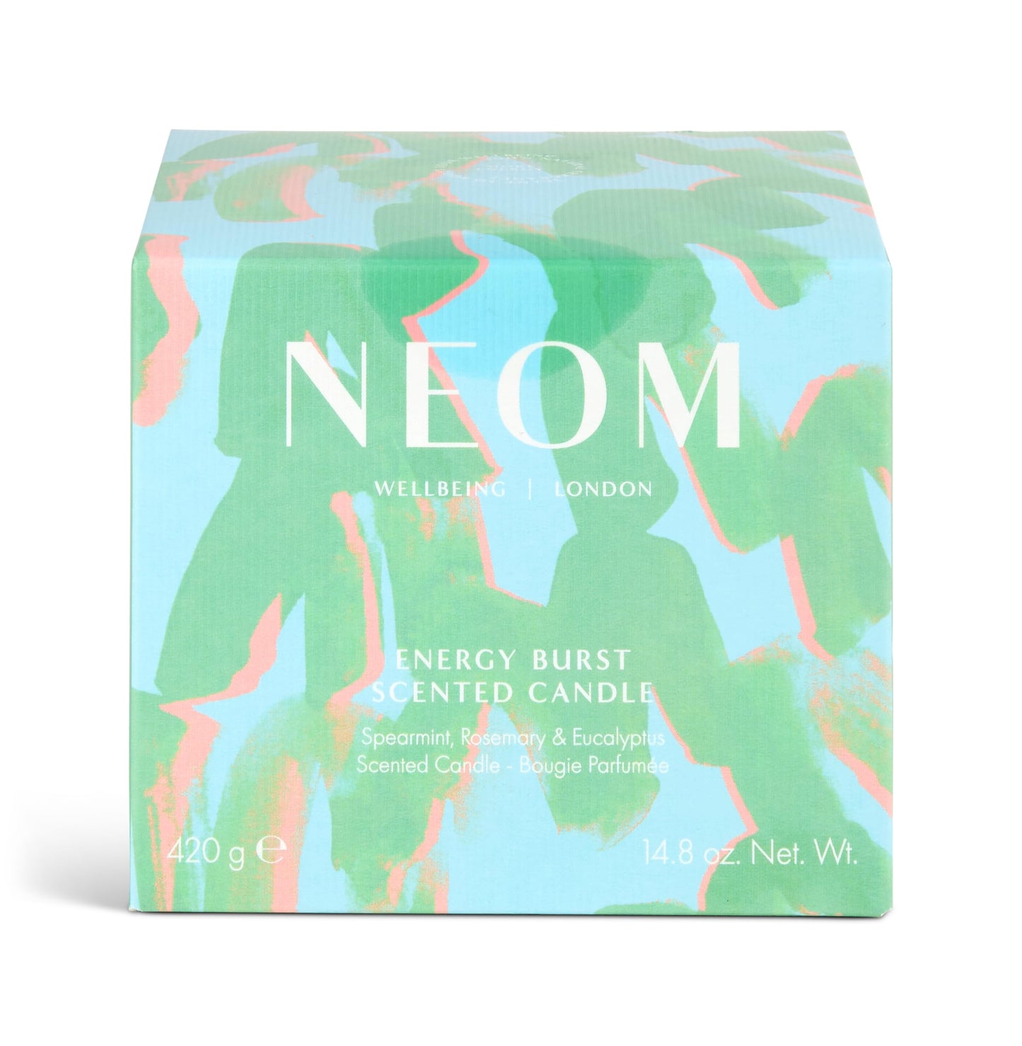 NEOM - Energy Burst Candle 420g I Hand Finished I 3 Wick | 100% Naturally derived Wax infuses Your Space with 100% Natural Refreshing fragrances I Spearmint, Rosemary & Eucalyptus