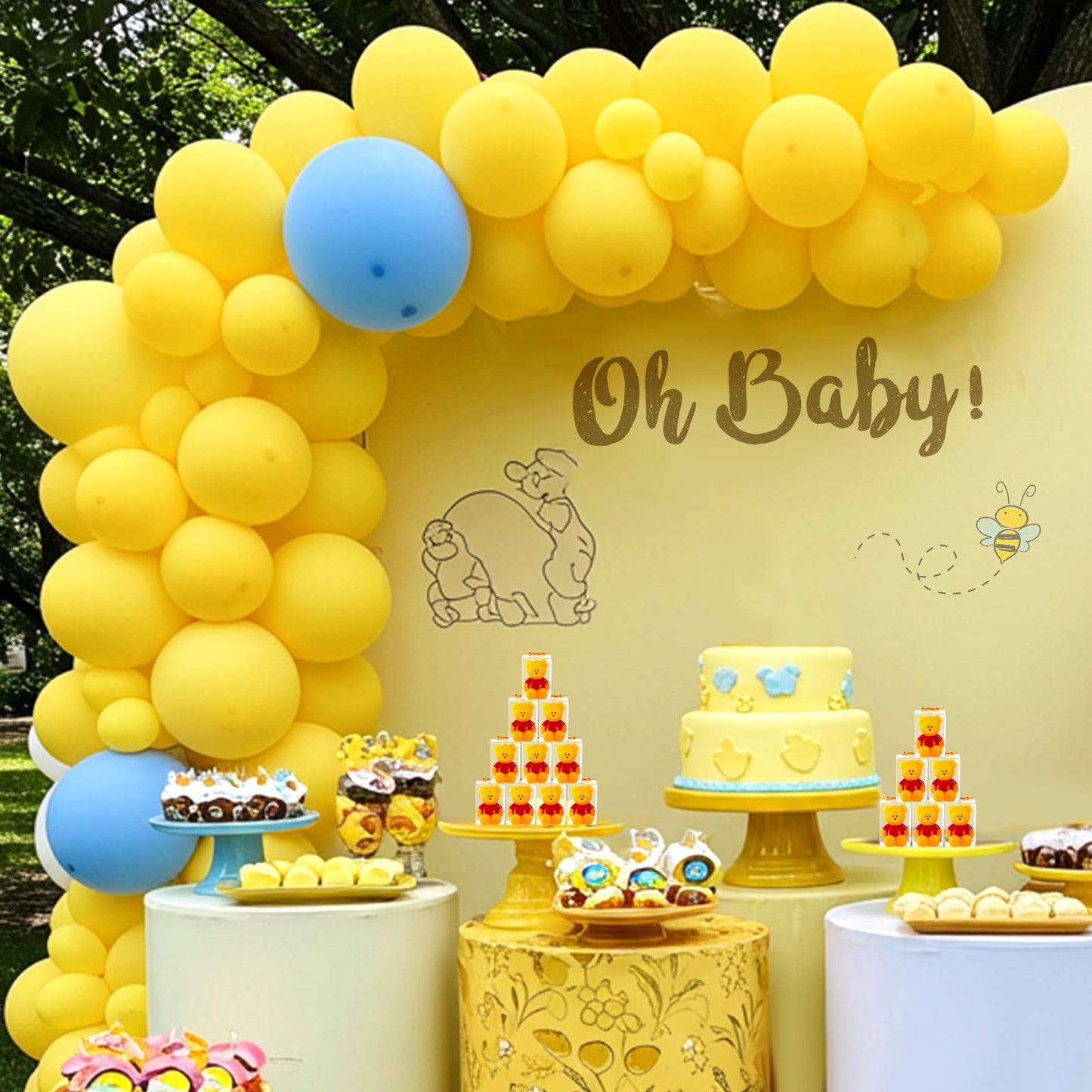 Dansib 15 Pcs Bear Baby Shower Candle Favors for Guest Bear Party Favors Baby Shower Candles Bulk for Gifts Party Decorations (Yellow)