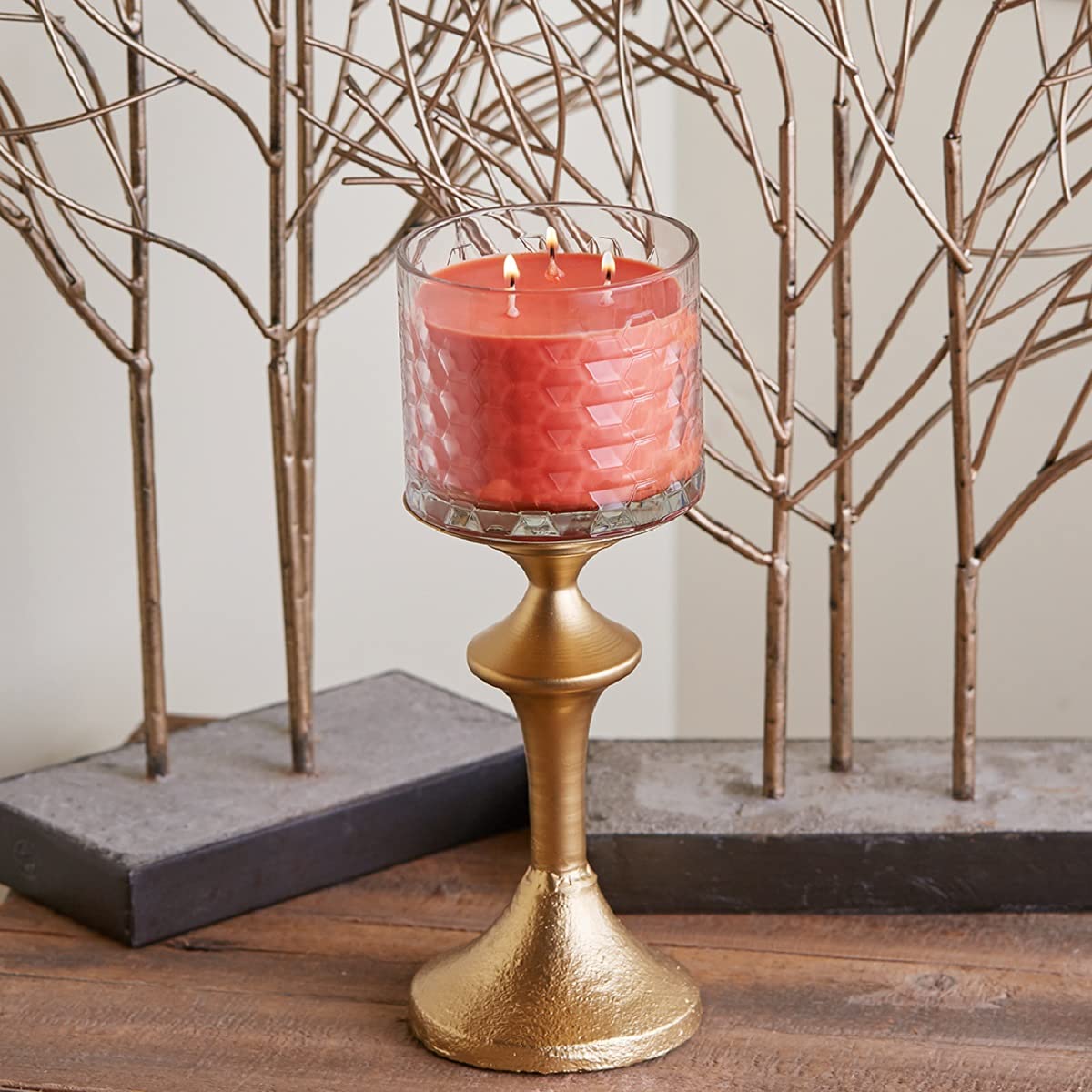 Root Candles Fall Scented Candles Honeycomb Glass Premium 3-Wick Handcrafted Beeswax Blend Candle, 12-Ounce, Pumpkin Spice