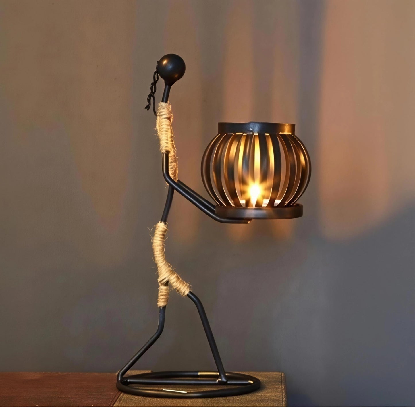 Candle Holder Decor for Centerpieces, Tea Light Candle Holder for Home, Bar, Restaurant, Hotel Dinning Table Decor, Handmade Iron Craft (Style H)