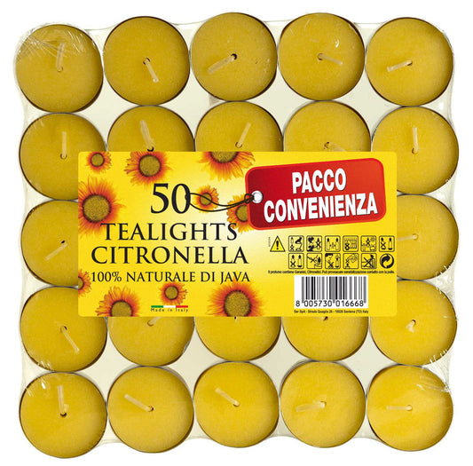 Price's Candles Citronella Scented Tealights | Contains The Benefits of Citronella, Protects from Unwanted Guests | Pack of 50