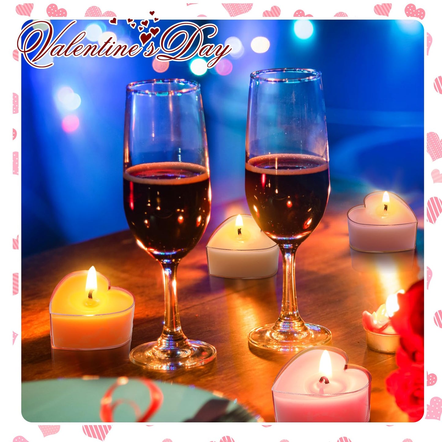 Honoson 12 Pack Valentine's Day Heart Tea Lights Candles Heart Tea Light Natural Wax Scented 6 Scents Conversation Candles for Spring Easter Wedding Engagement Gifting Aromatherapy Anniversary Decor