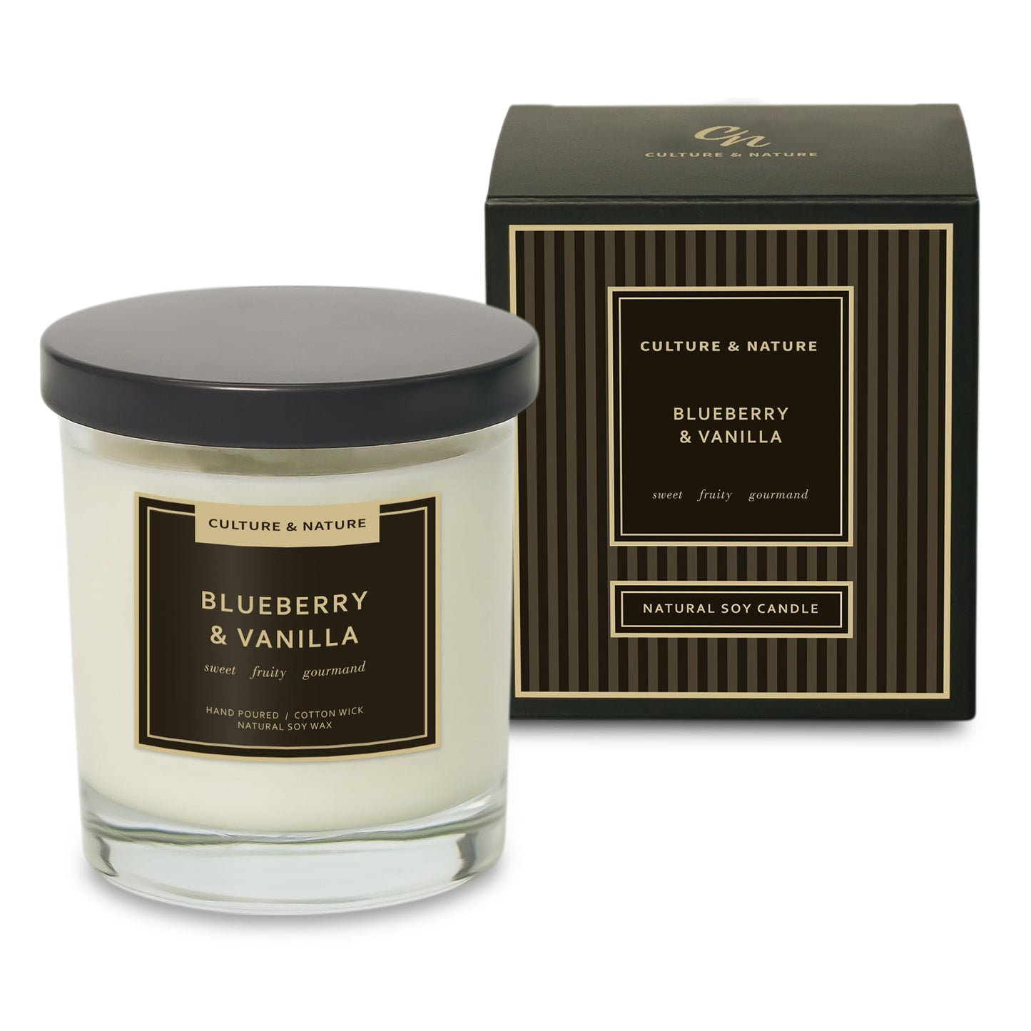 CULTURE & NATURE Natural Soy Wax Candle 7oz Blueberry & Vanilla Scented