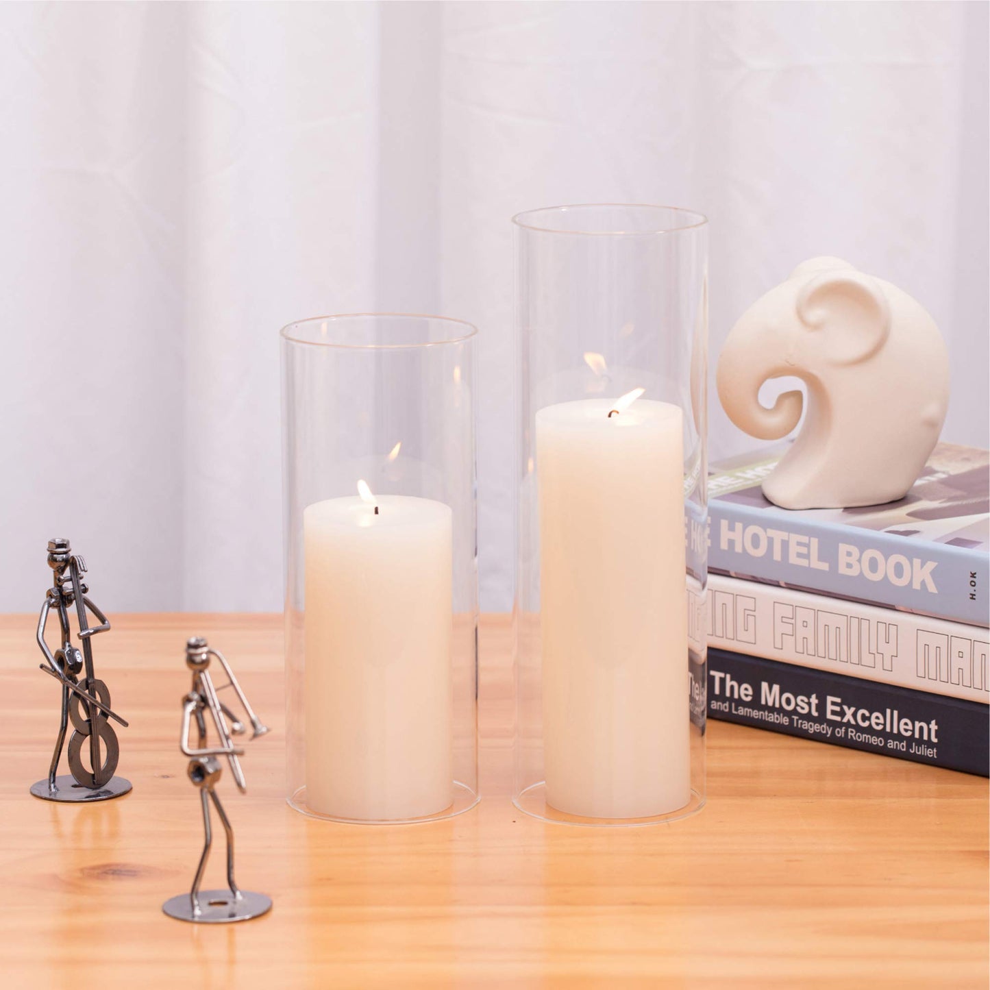 WGVI Hurricane Candle Holder Sleeve, Wide 3", Height 14", Clear Glass Cylinder Candleholder, Chimney Tube, Open Ended Candle Shade, 12 Pieces Bulk