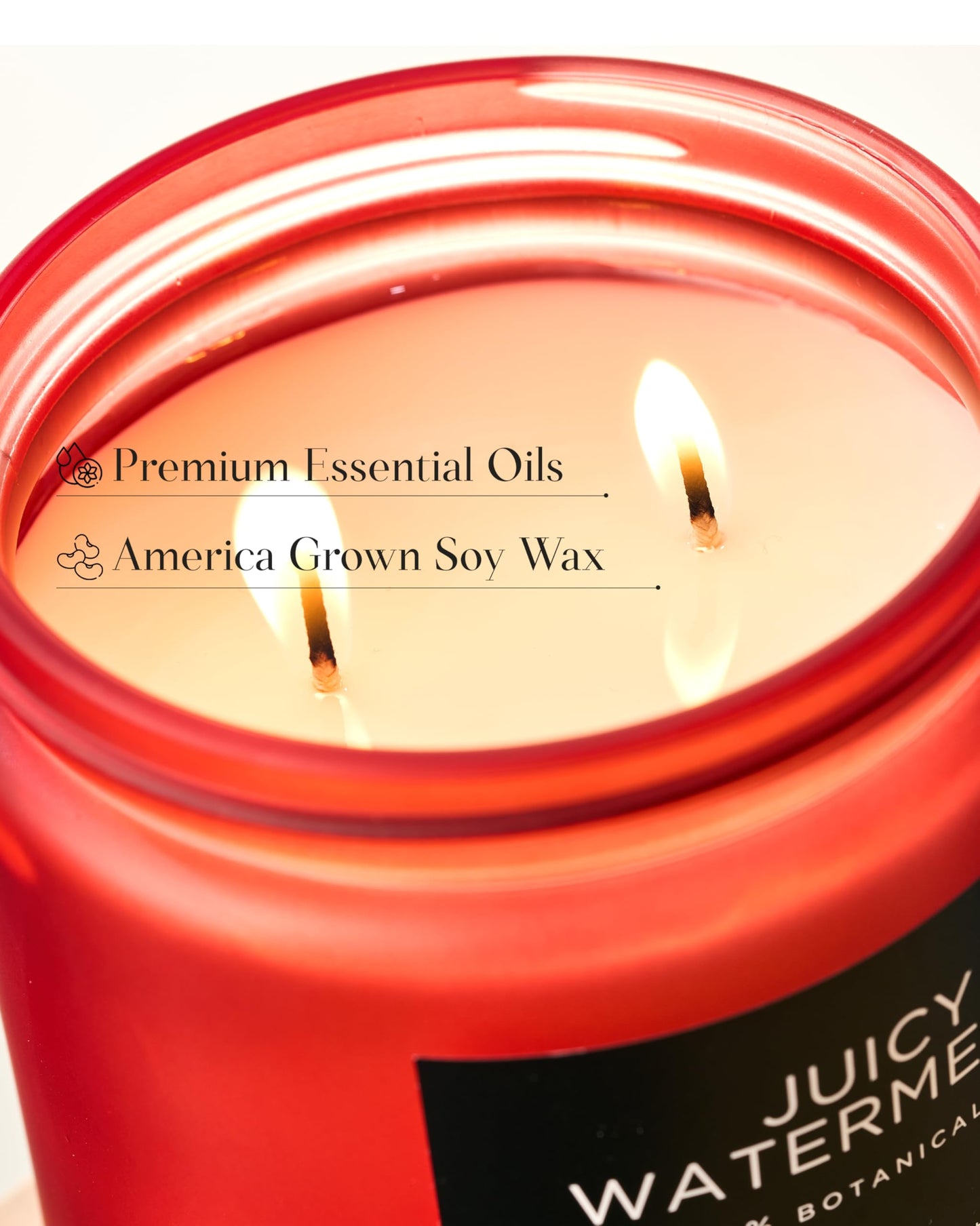 M&SENSE Juicy Watermelon Scented Candle - 11.6oz Clean Non Toxic Natural Soy Wax 70-Hour Burn Long Lasting Candle, 2-Wick Fruit Scent for Home Decor & Housewarming Gifts - Fragrance for Women & Men
