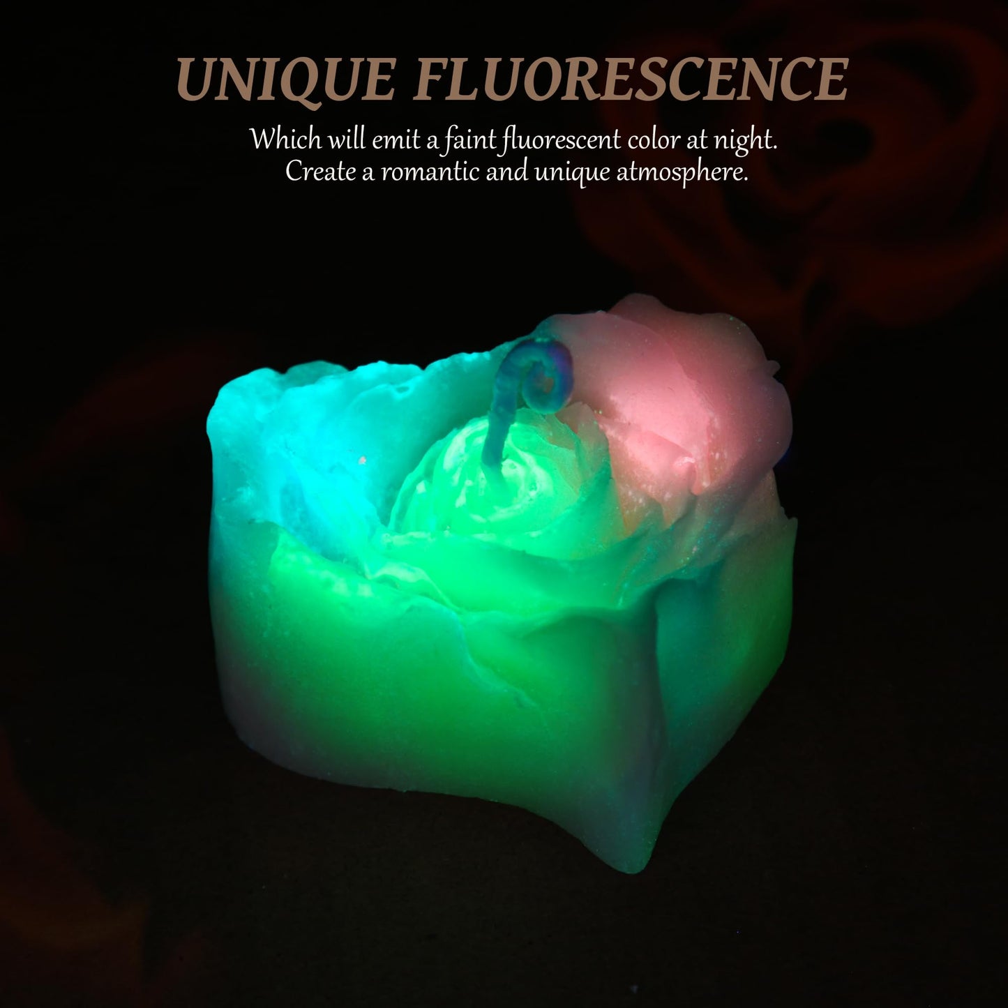 SUPXYC 4PCS Low Temperature Candle, Low Heat Body Safe Candles Wax Play, Romantic Wax Play Candles, Flower Shaped Scented Candle for Couples (Heart Shape, Fluorescence)