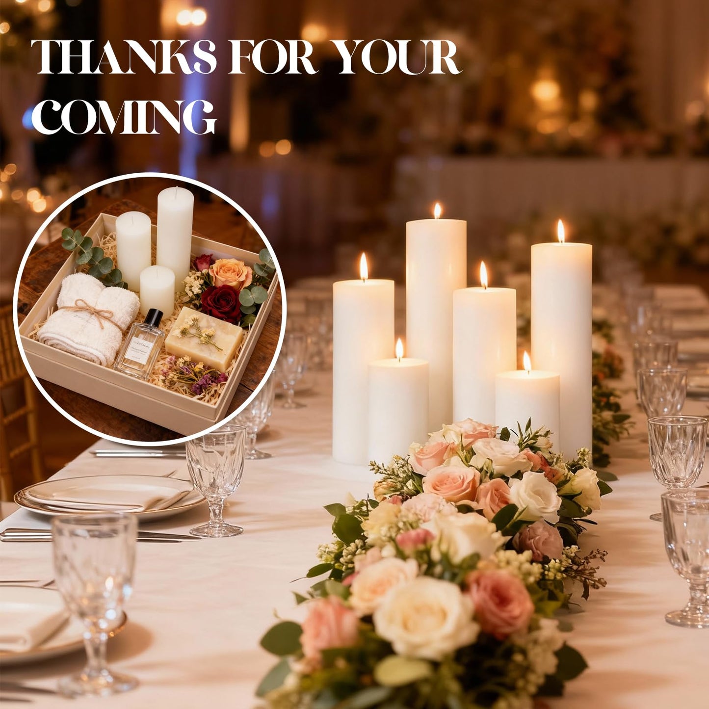 Veiuwa 36 Pack White Pillar Candles Bulk Set, 2x3 2x6 2x8 Inch - 12 Each Size, Dripless Smokeless Clean Burning for Wedding Centerpieces, Home Decor, Church, Romantic Ambiance！
